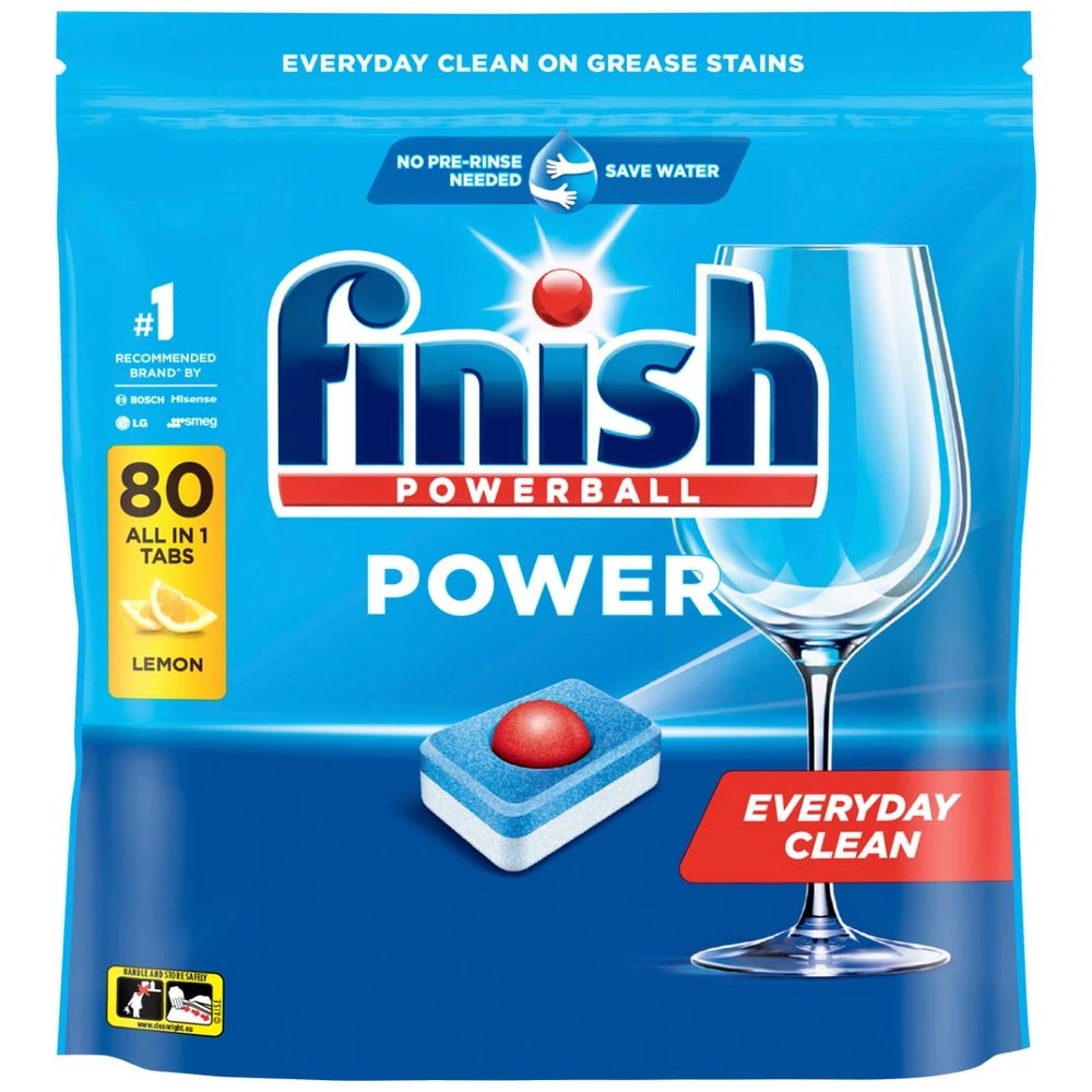 1 Finish Power Dishwashing Tablets Lemon 80 Pack, 1 of 2