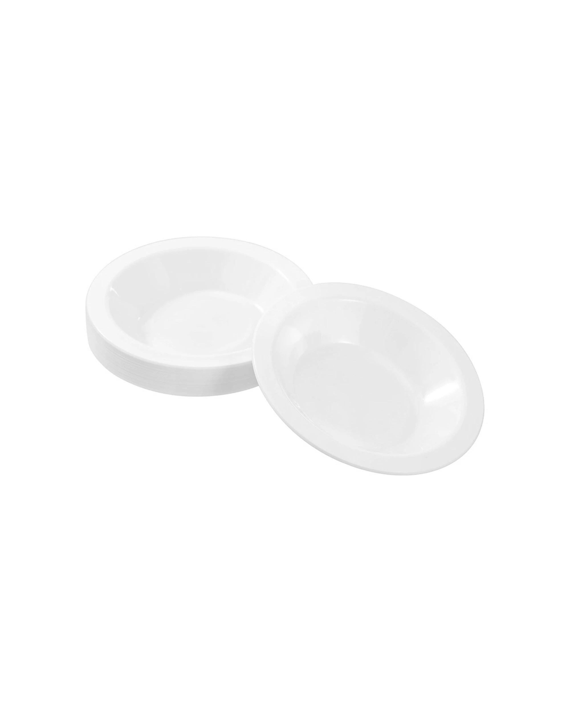 4 Lemon & Lime 400pc Reusable Plastic Bowl Round 18cm Food Safe Dishwasher - White, 4 of 6