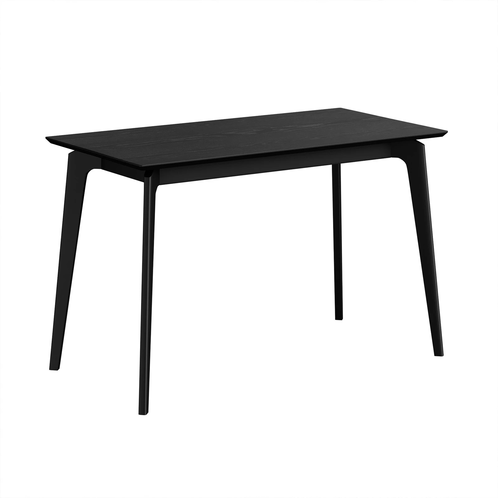 7 Oikiture Wooden Dining Table 120cm Rectangular 4 Seater Pinewood Legs - Black, 7 of 9