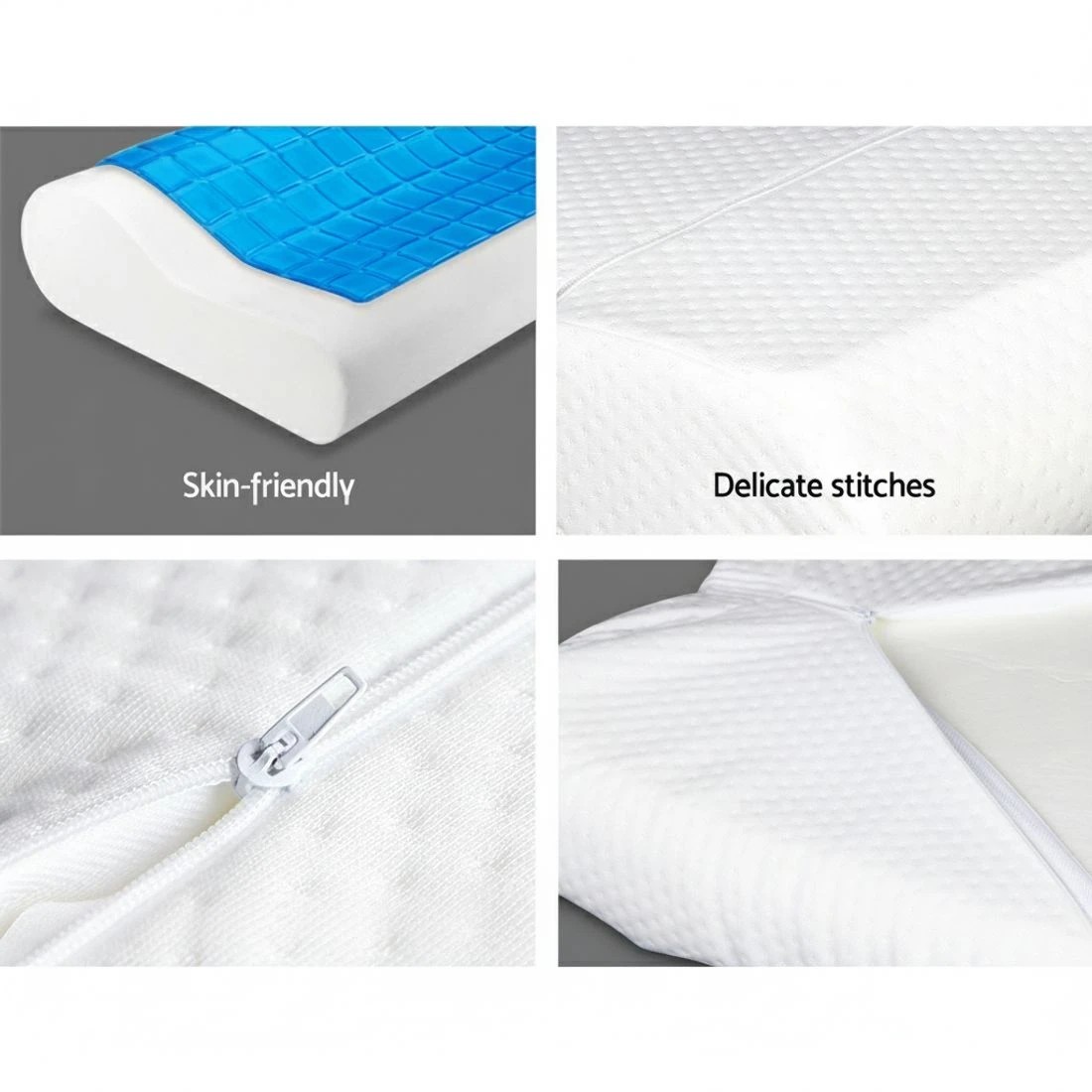 5 Giselle Bedding Contour Pillow Cool Gel Twin Pack - White, 5 of 8