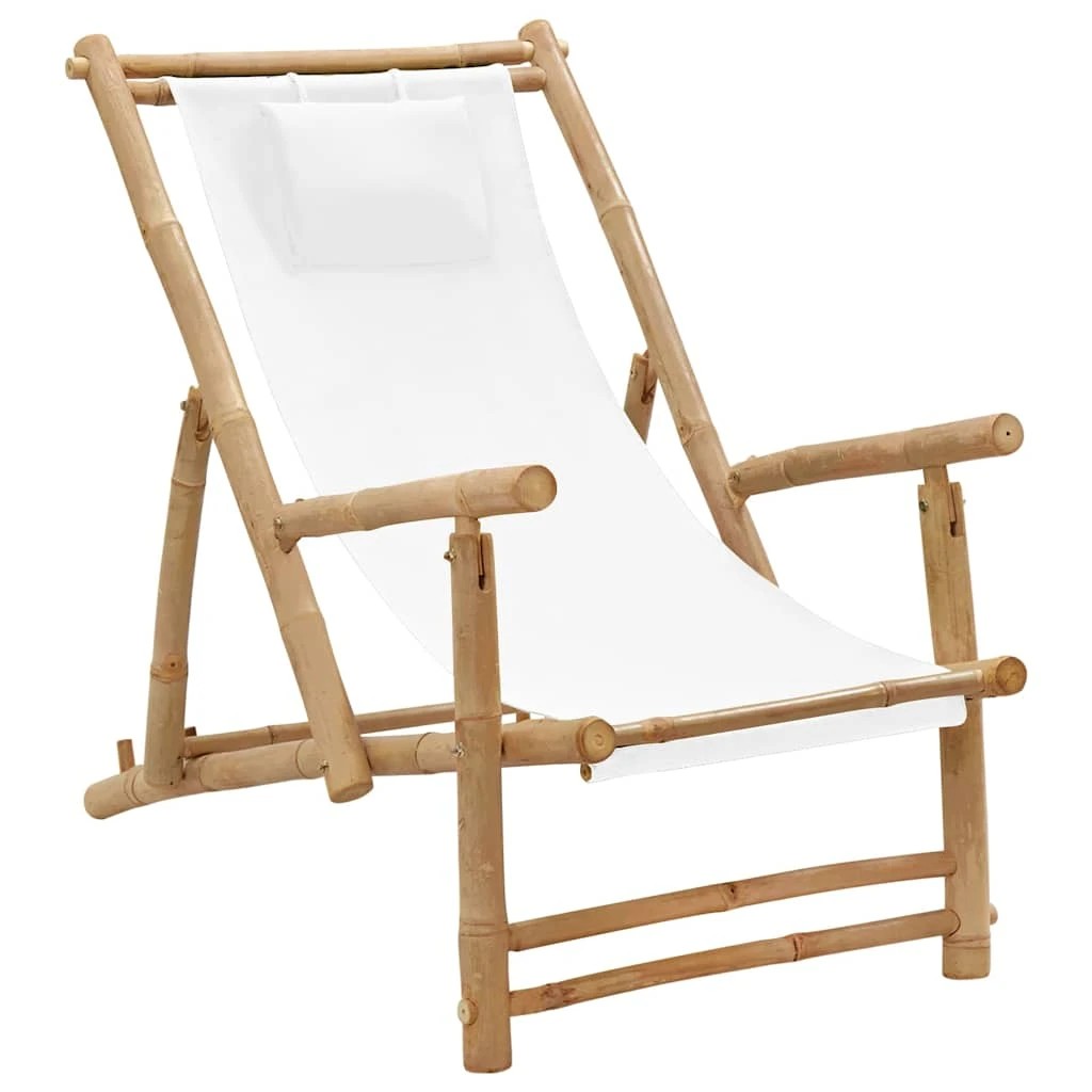 1 vidaXL deck chair Foldable - White, 1 of 8