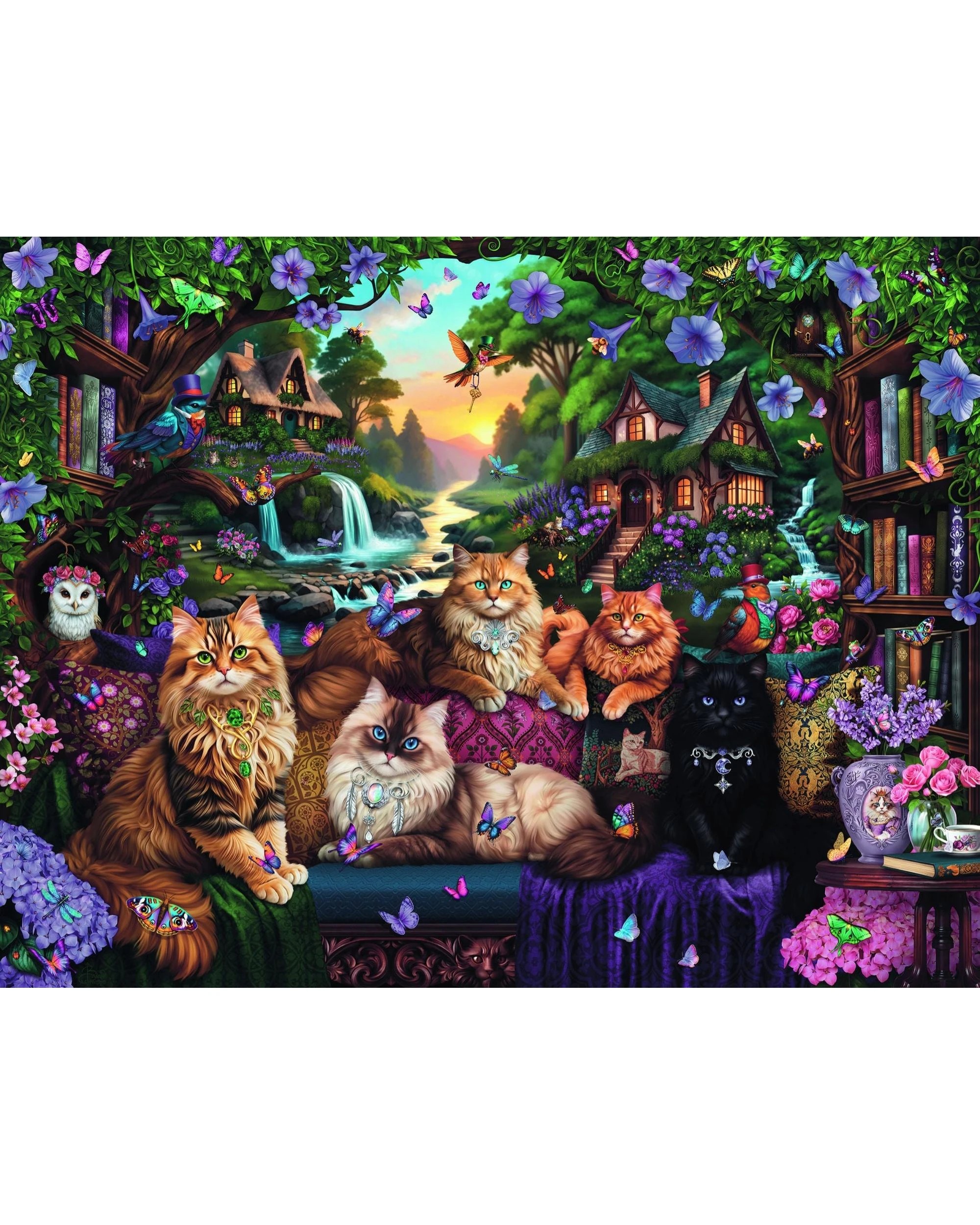 3 Ravensburger Cat Tail Cottage 2000 Piece Jigsaw Puzzle, 3 of 3