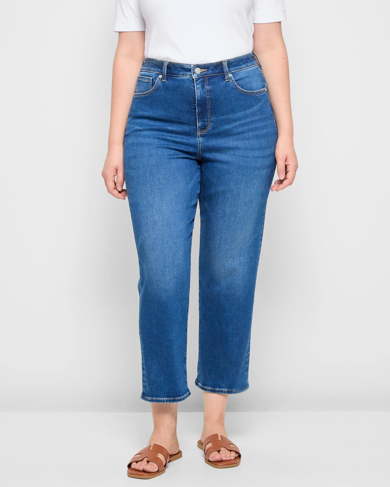 7 Target Super High Rise Crop Length Straight Denim Jeans - Shape Your Body AGED BRILLIANT BLUE, 7 of 10