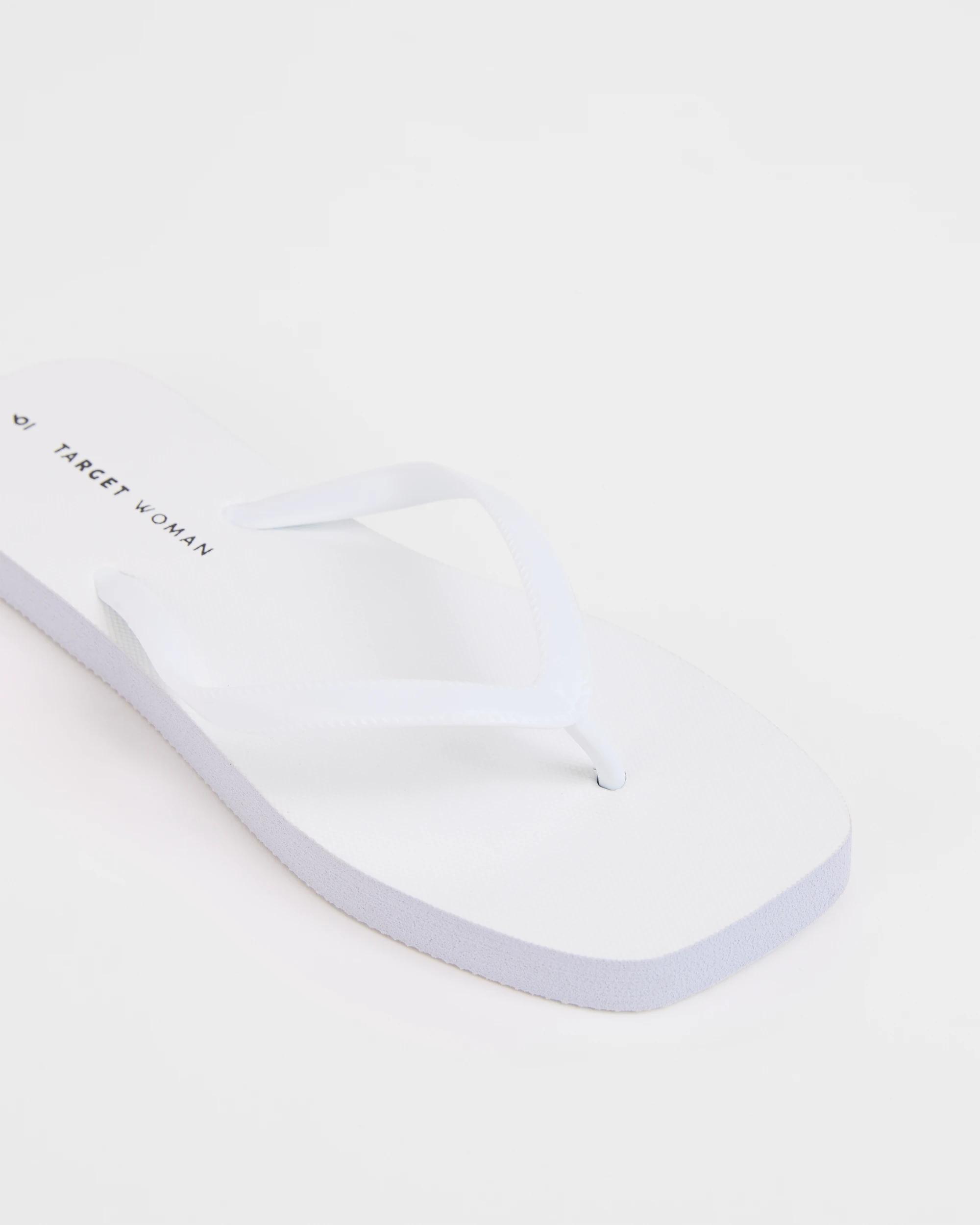 3 Target Woman Square Toe Everyday Thongs WHITE, 3 of 3