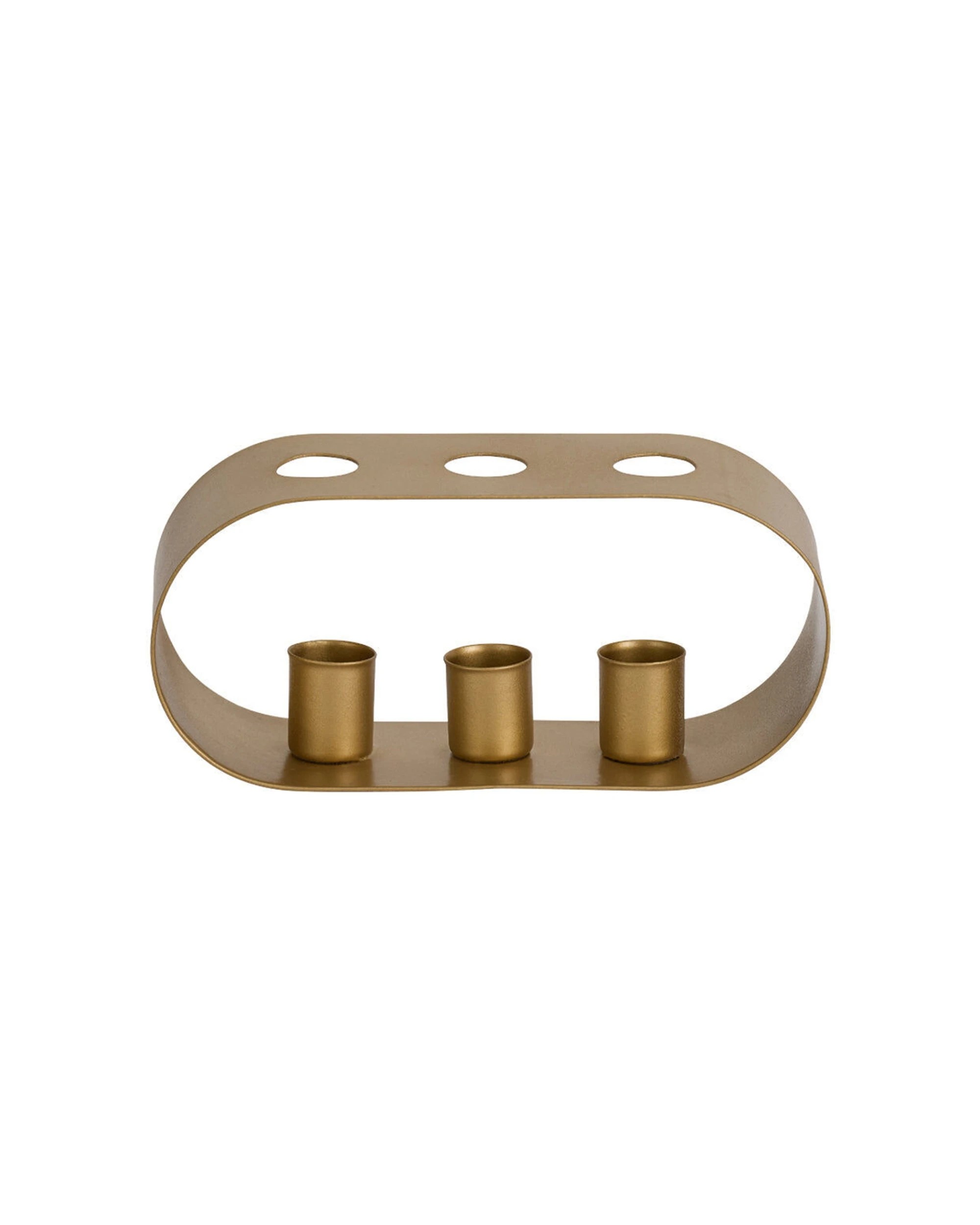 1 Annabel Trends Trio Taper Candle Holder Storage Tabletop Decor - Gold, 1 of 4