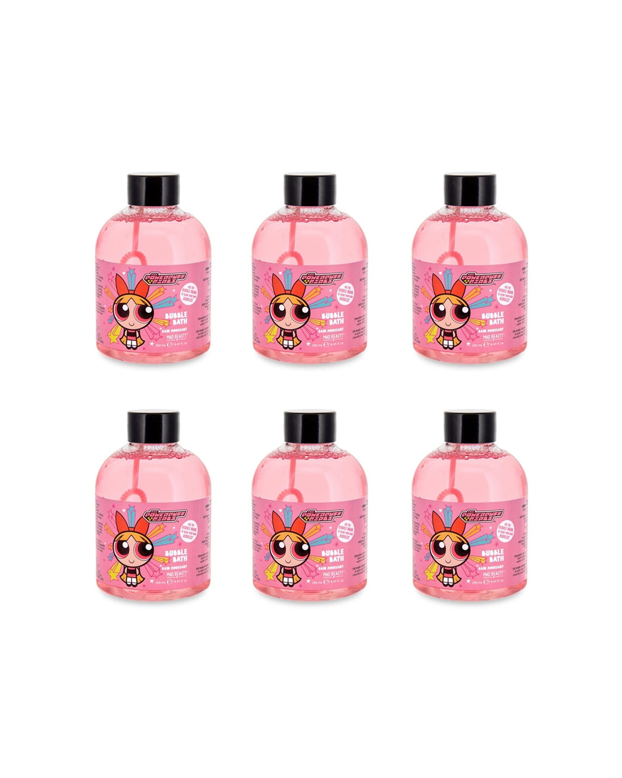1 Warner Bros 6PK Powerpuff Girls Super Cute Bubble Bath Blossom 250ml Cherry - Pink, 1 of 3