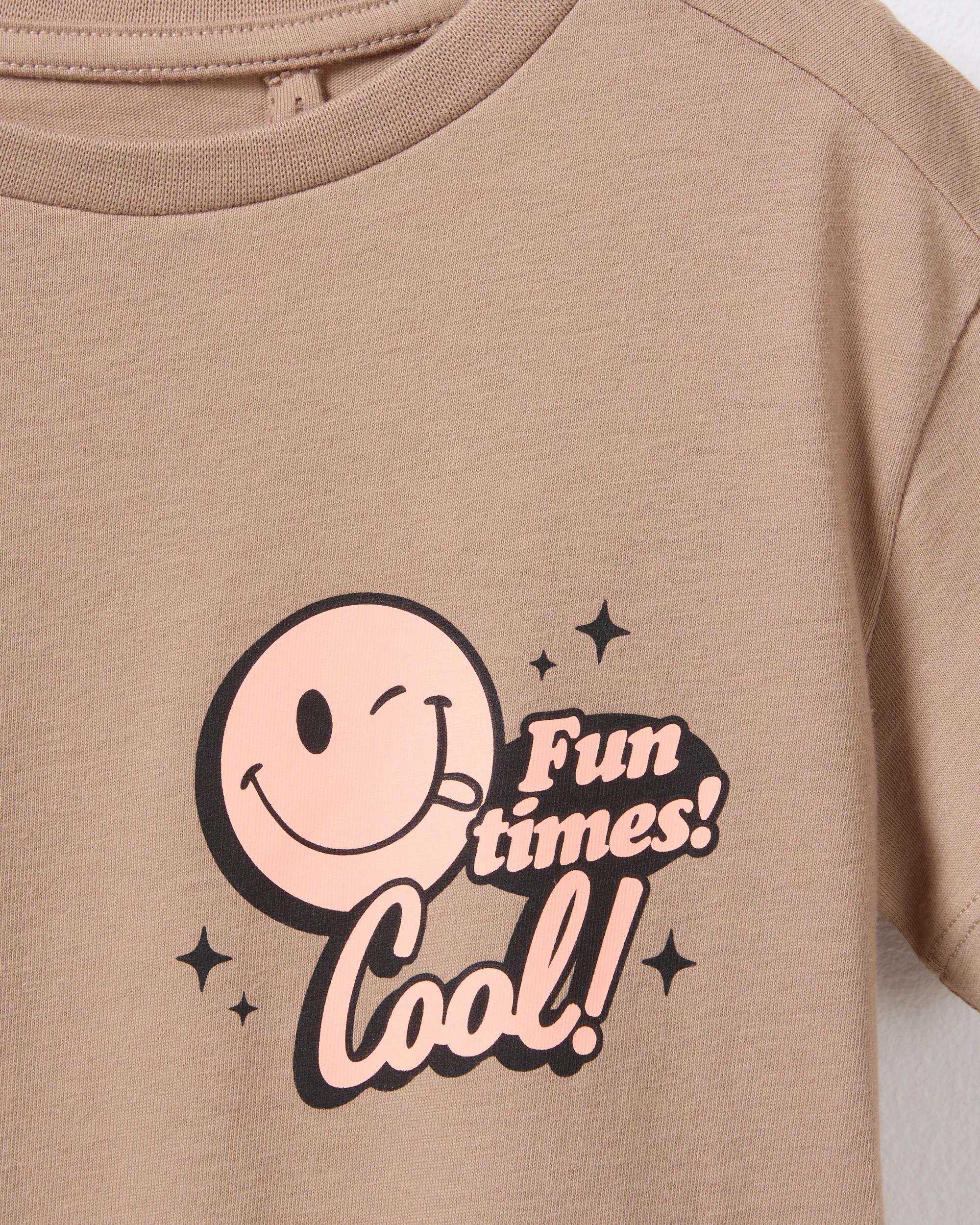 9 Chest Print T-shirt Bge Smiley, 9 of 10