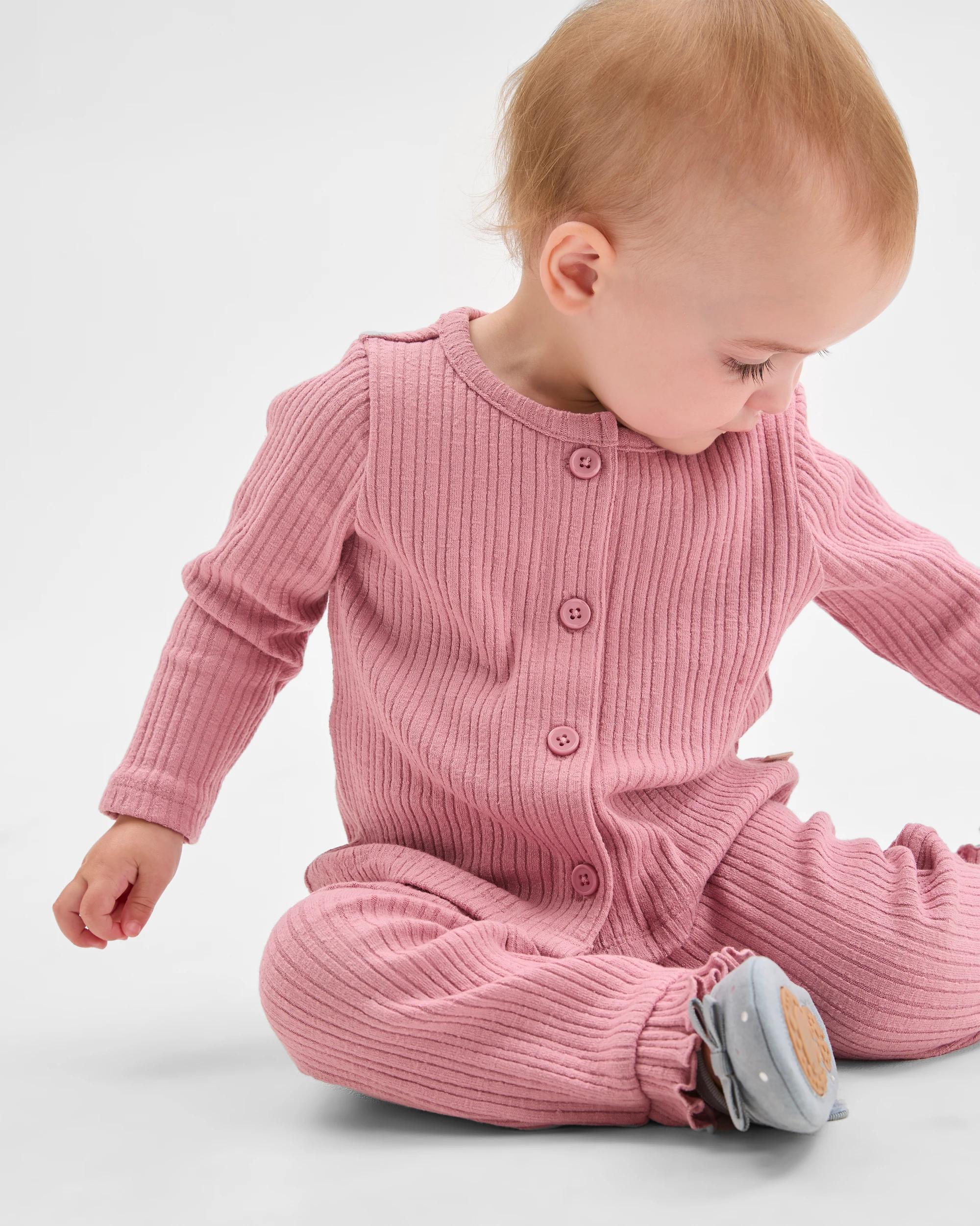 3 Target Baby Rib Cardigan and Pants Set FOXGLOVE, 3 of 5