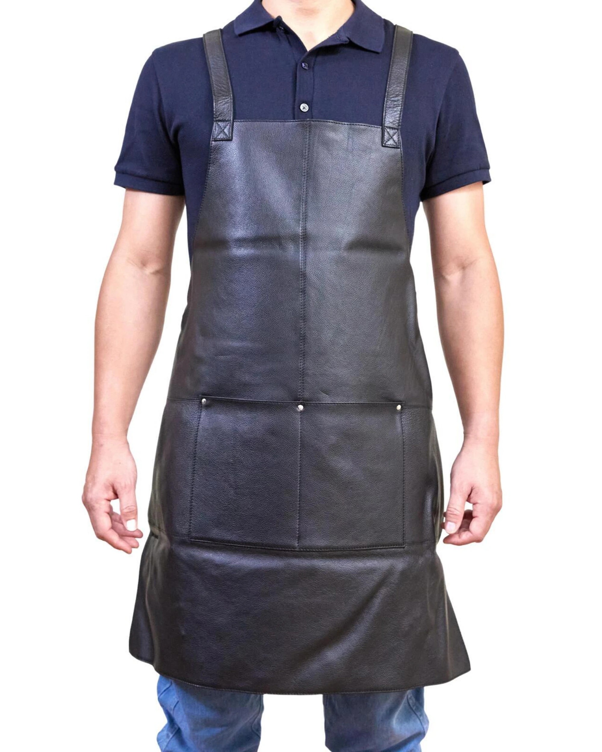 2 Pierre Cardin Professional Leather Apron Butcher Woodwork Hairdressing Barber Chef - Black, 2 of 10