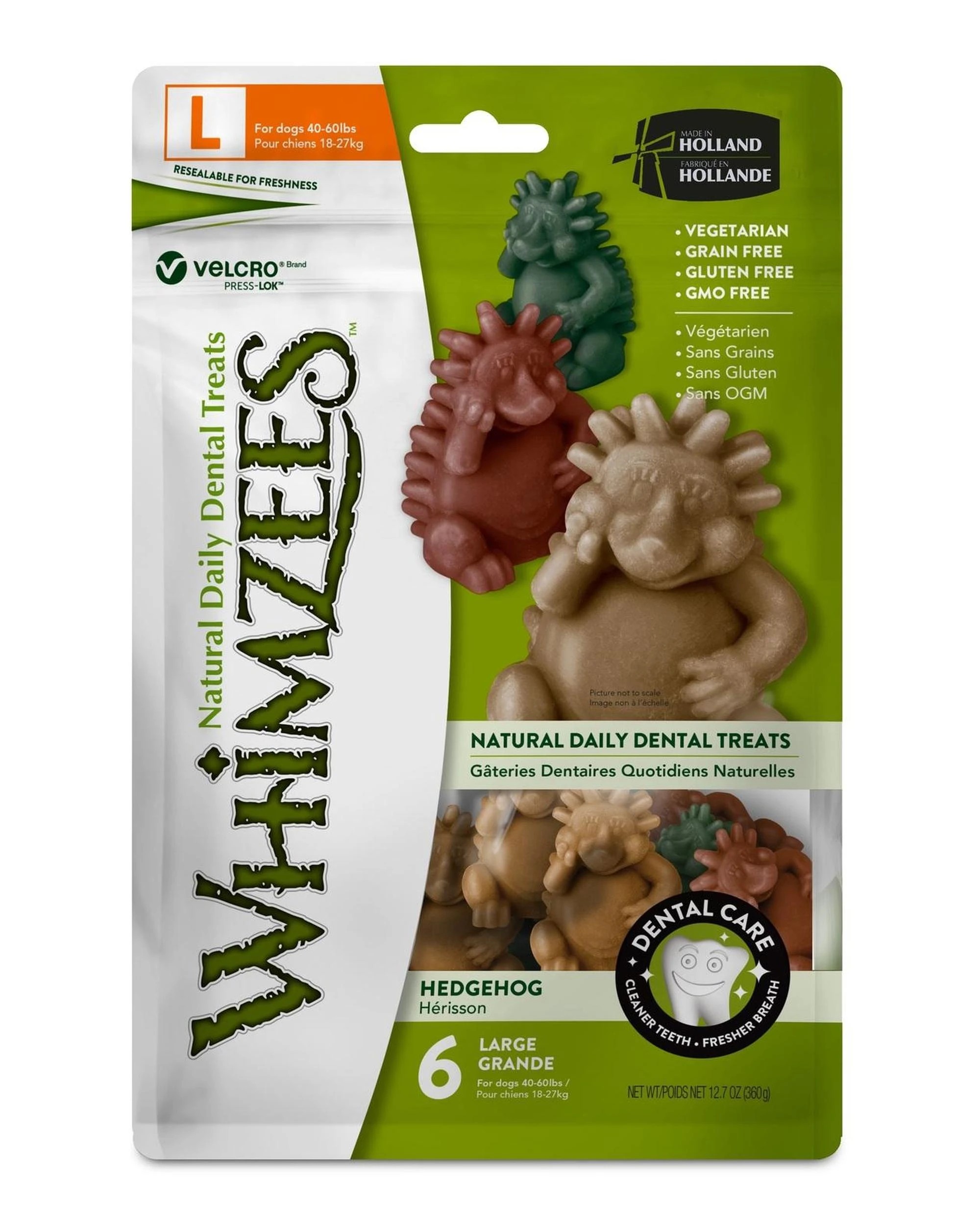 1 Whimzees Hedgehog Dental Care Dog Treat Value Bag Large 6 Pack, 1 of 1