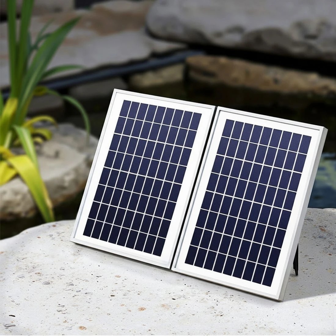 7 Gardeon Solar Pond Pump Submersible Water Fountain Kit with 2 Panels 1600L/H - Black - Black, 7 of 8