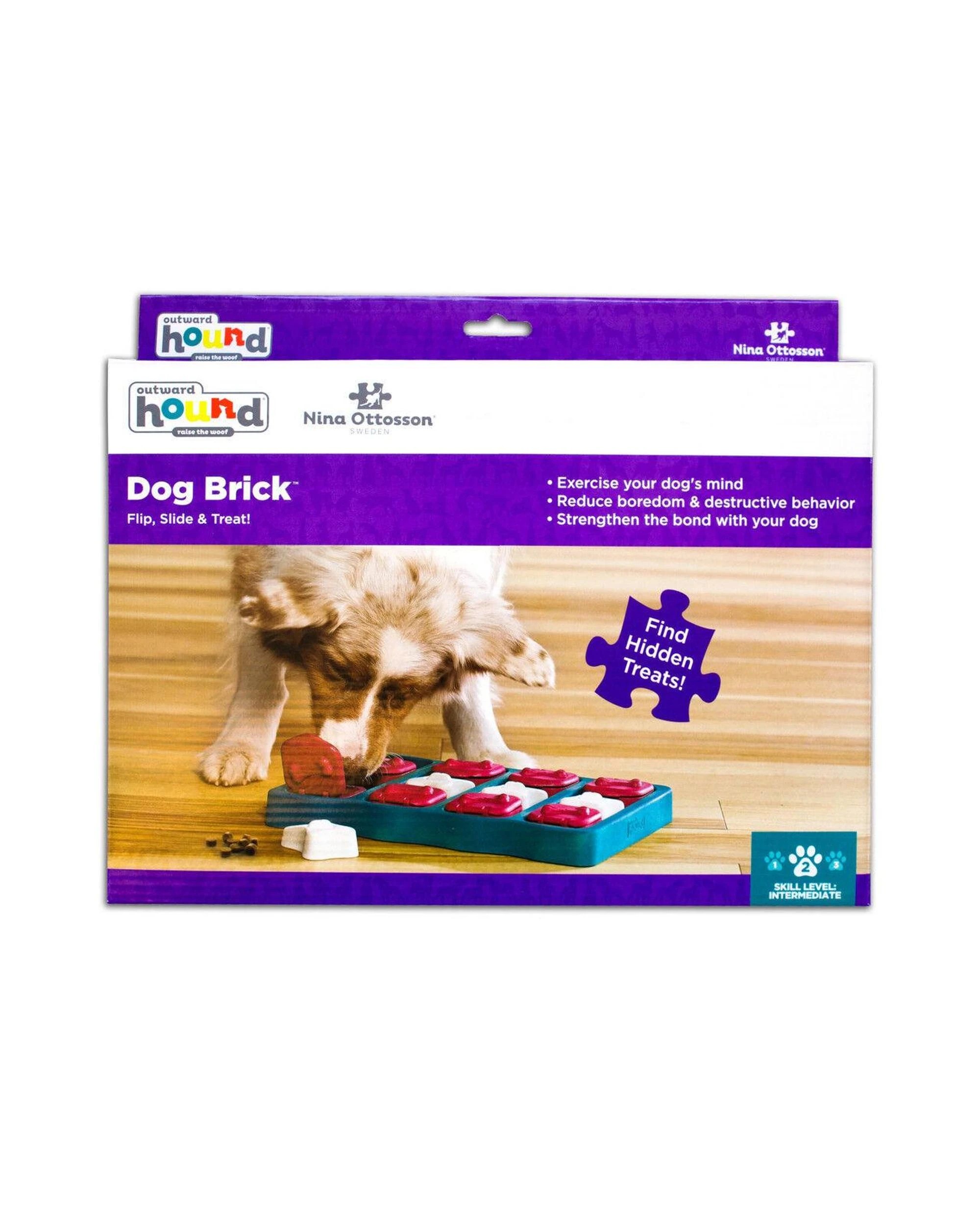 2 Outward Hound Nina Ottosson Dog Brick Puzzle Game Level 2 Dog Toy Blue, 2 of 9