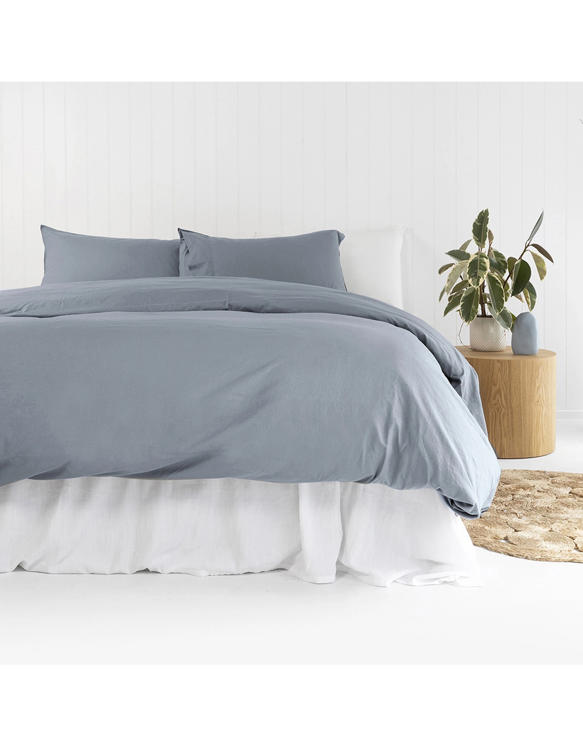 1 Bambury Temple Organic Cotton Quilt Cover Set Steel - Blue, 1 of 1