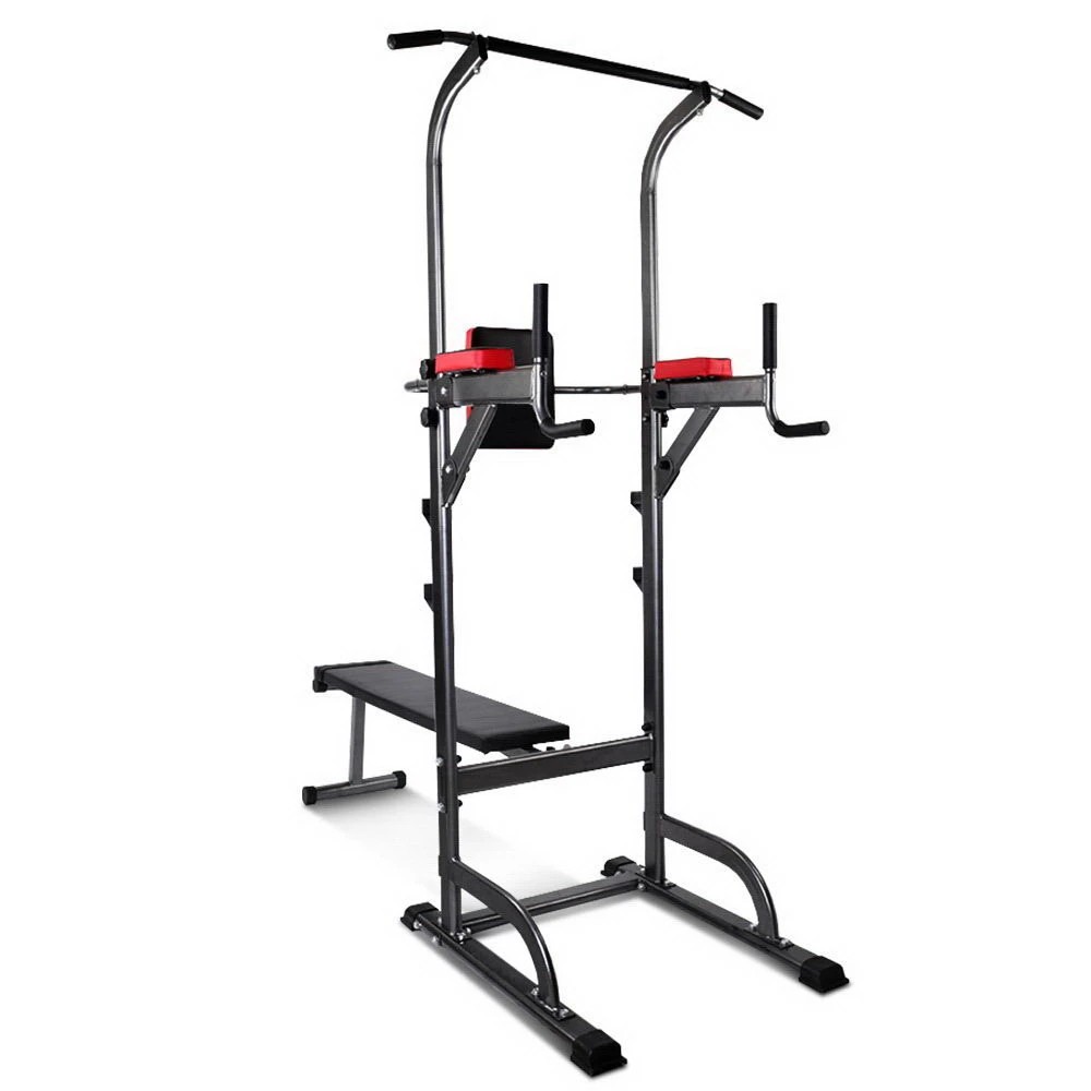 1 Everfit Weight Bench Chin Up Bar Bench Press Home Gym 380kg Capacity - Black, 1 of 8