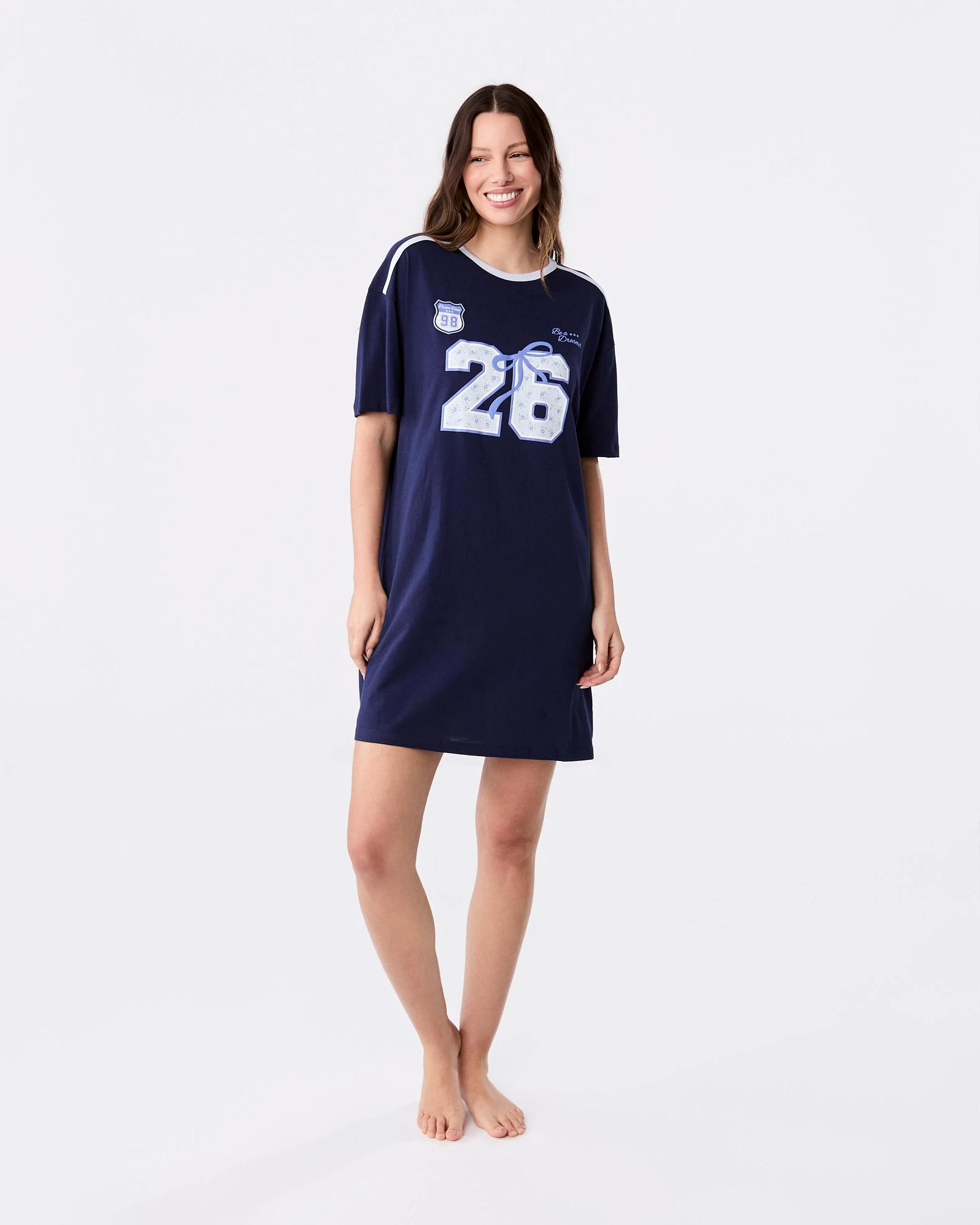 1 Graphic Nightie 26 Navy, 1 of 6