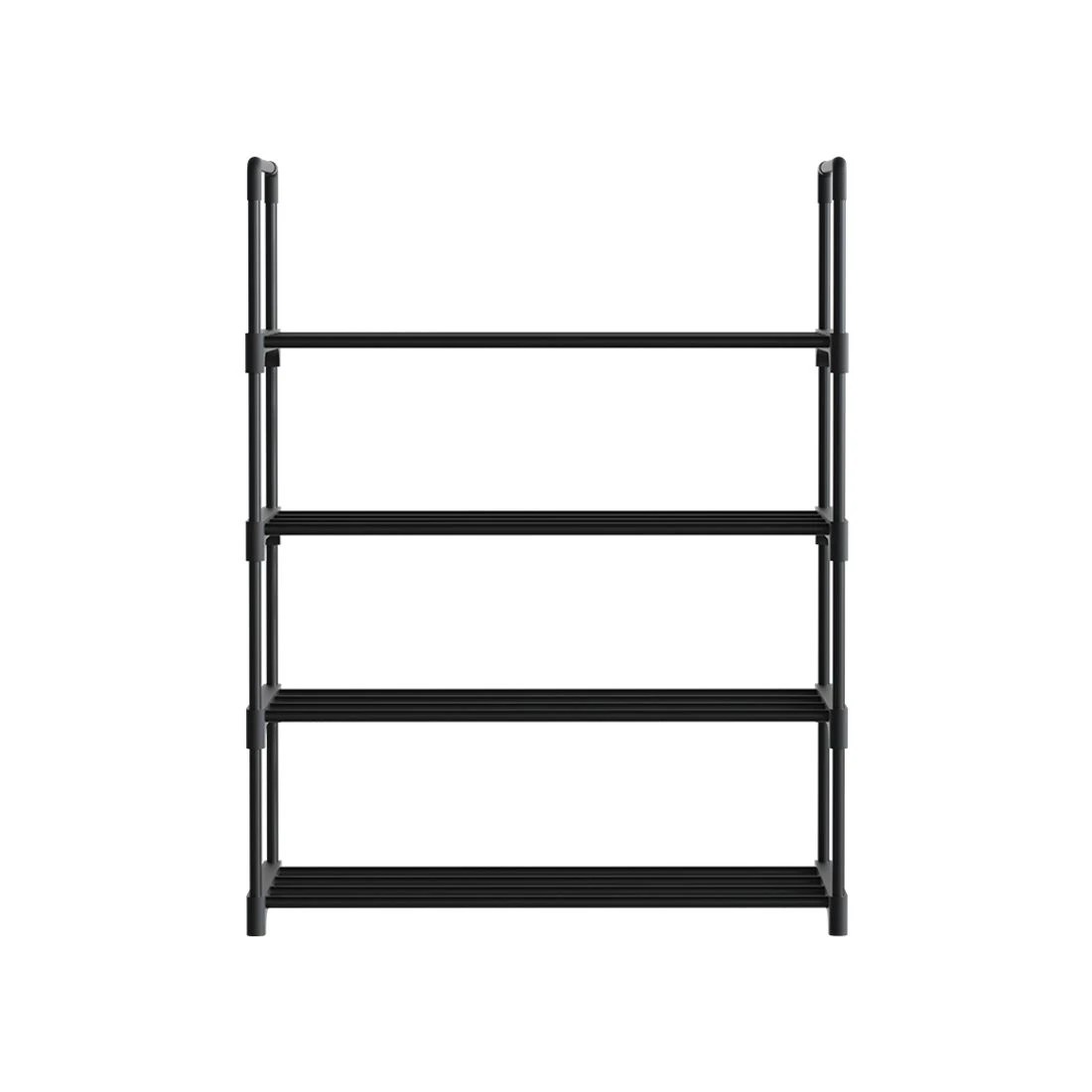 5 Artiss Shoe Rack Cabinet Stackable 4-Tier 12 Pairs Entryway Storage Organizer Easy Clean Sturdy Space Saving - Black, 5 of 8