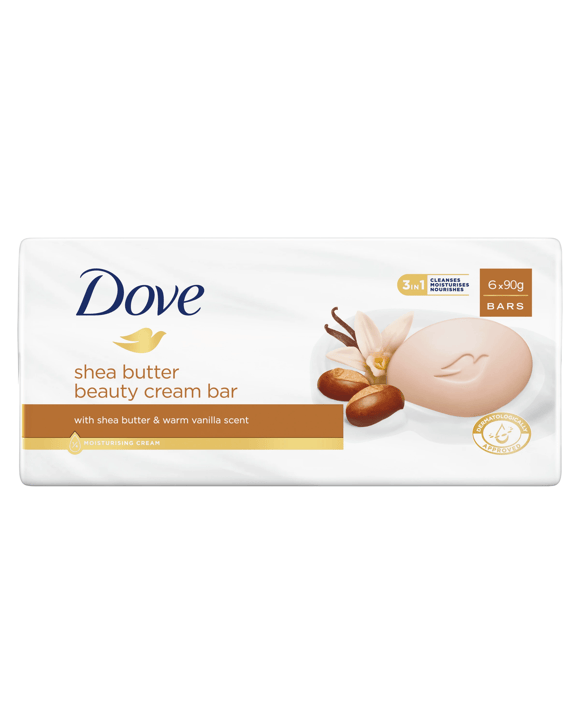 Dove 6 Pack Shea Butter Beauty Cream Bar 90g