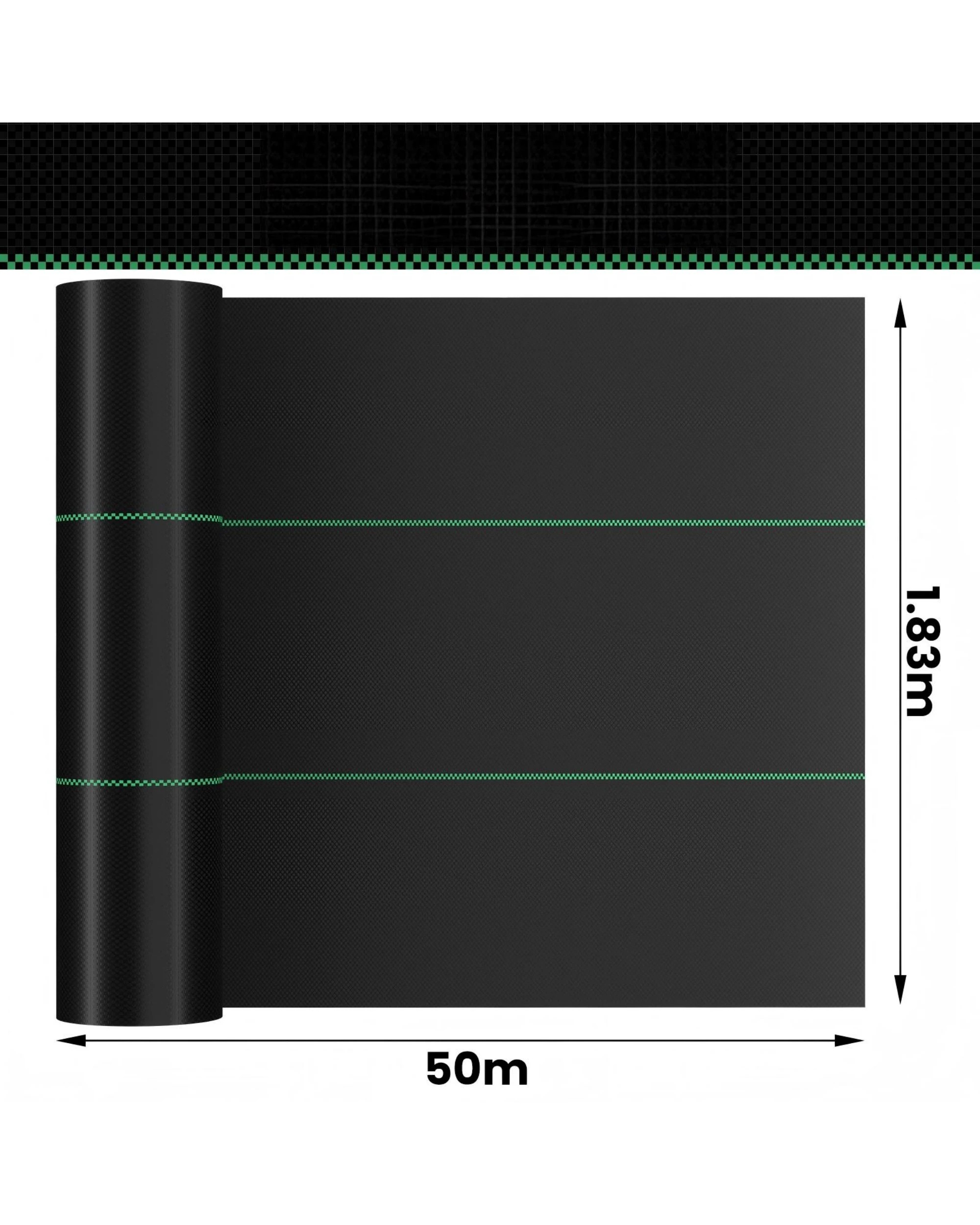 4 Advwin Weed Mat 1.83 x 50m Woven Ground Cover High Permeability & UV Resistant - Black, 4 of 8