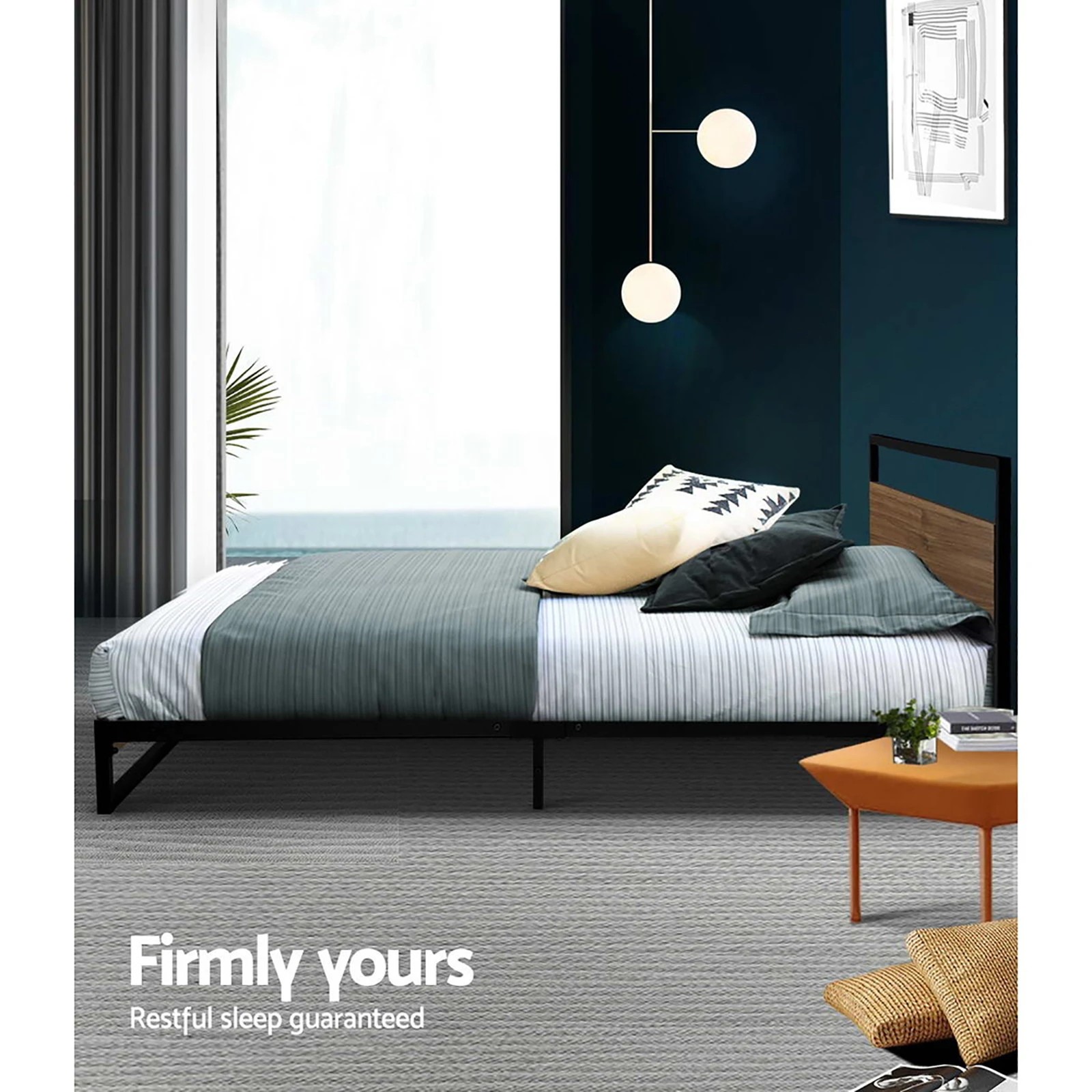 5 Artiss Bed Frame Single Size Metal Frame DANE - Black, 5 of 10