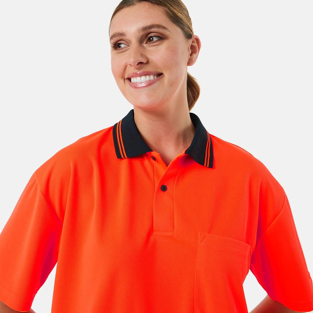 8 Workwear Hi-Visibility Short Sleeve Polo Shirt SAFETY ORANGE, 8 of 10