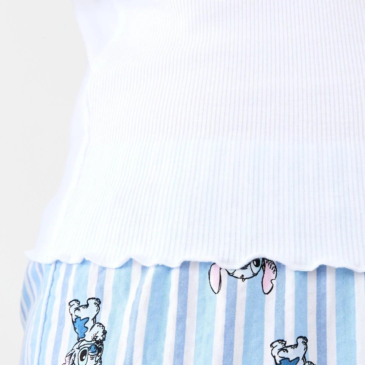 6 Disney Lilo & Stitch License Long Sleeve Top and Woven Pants Pyjama Set Stitch Stp, 6 of 7