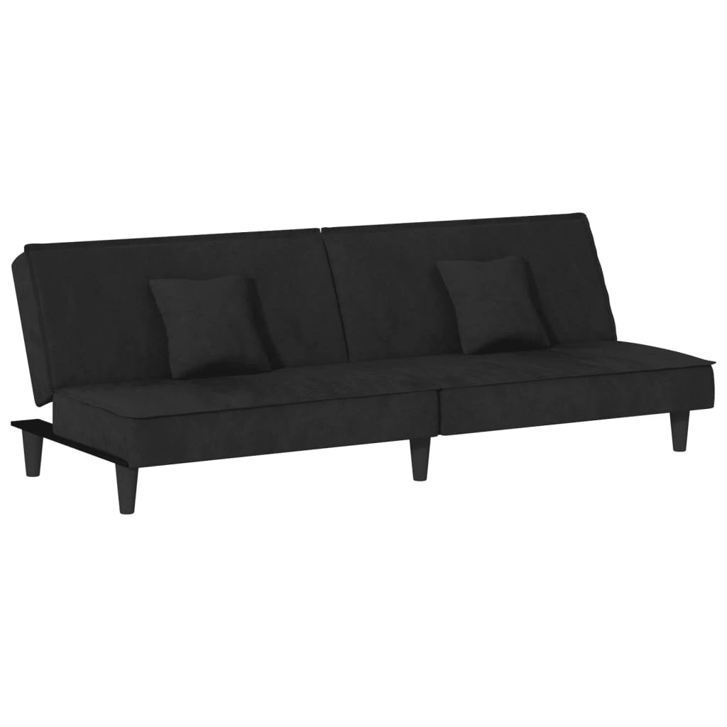 1 Vidaxl Sofa Bed Velvet - Black, 1 of 10
