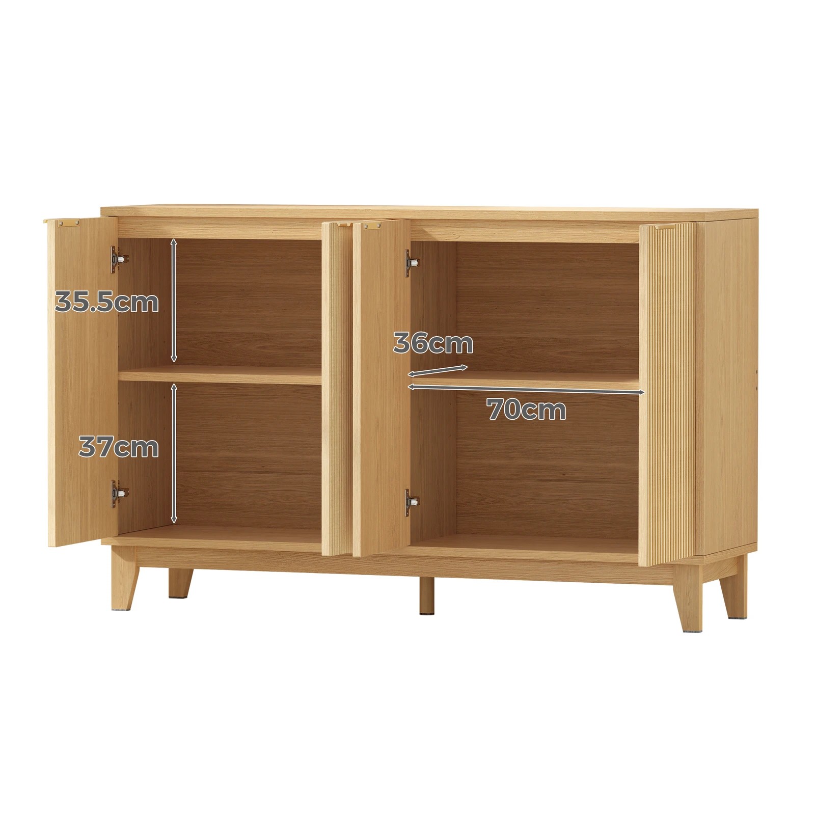 10 Alfordson Buffet Sideboard Cupboard Storage Cabinet Kitchene - Oak, 10 of 10