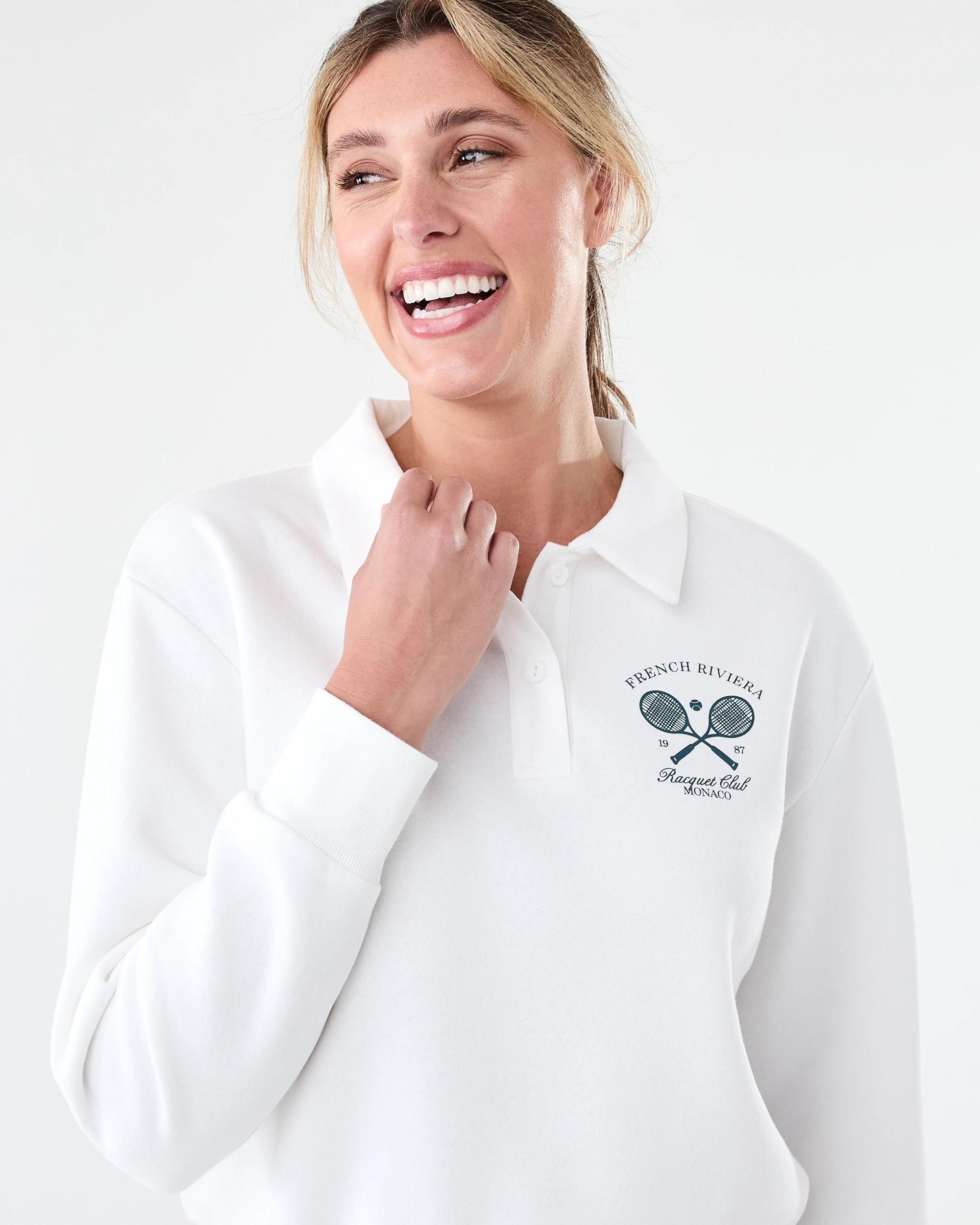 4 Polo Collar Print Sweatshirt Tennis Cld, 4 of 8