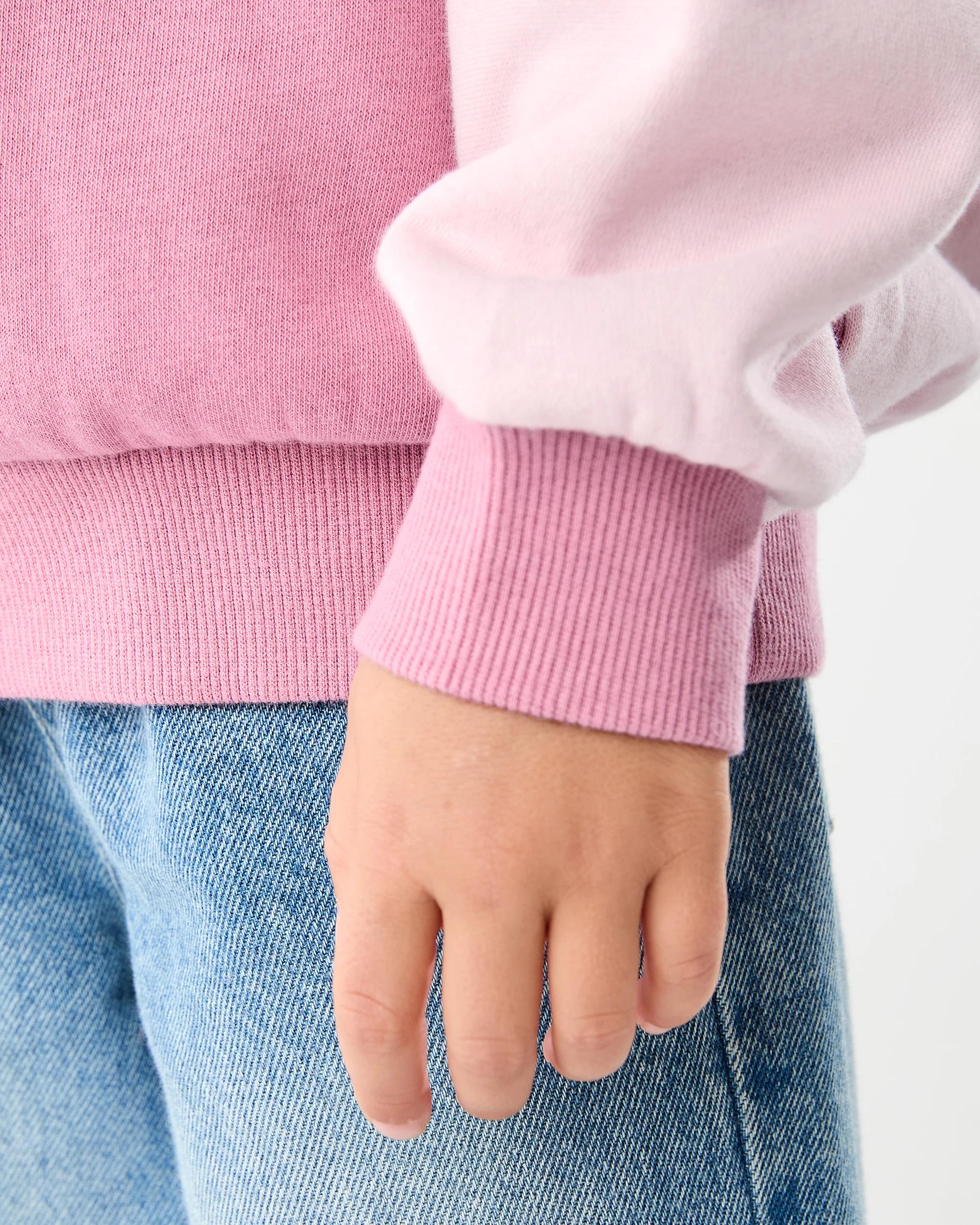 7 Quarter Zip Sweatshirt Pink Bow, 7 of 9