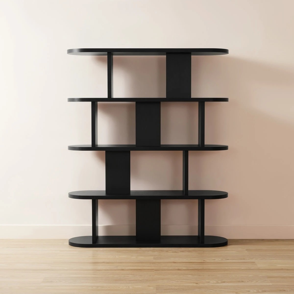 3 5 Tier Lozenge Bookshelf - Black, 3 of 6