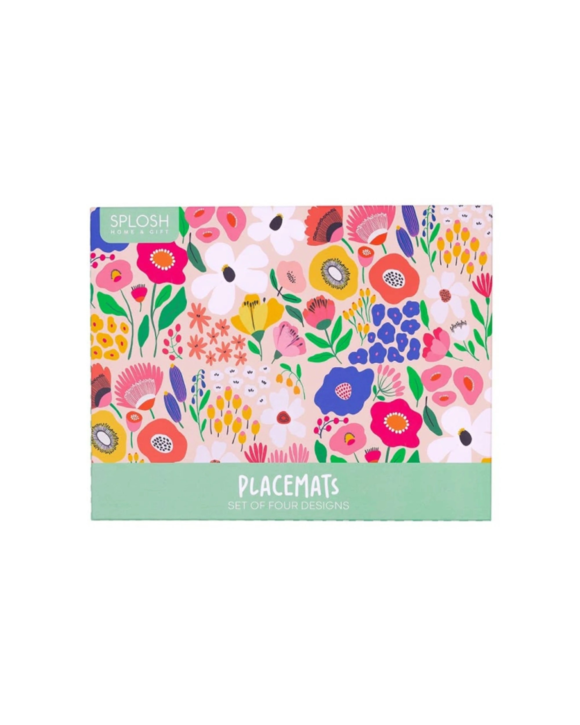 2 Splosh 2x 4pc Billie Placemats Set Cork Backed Waterproof 34x26cm - Multi, 2 of 7