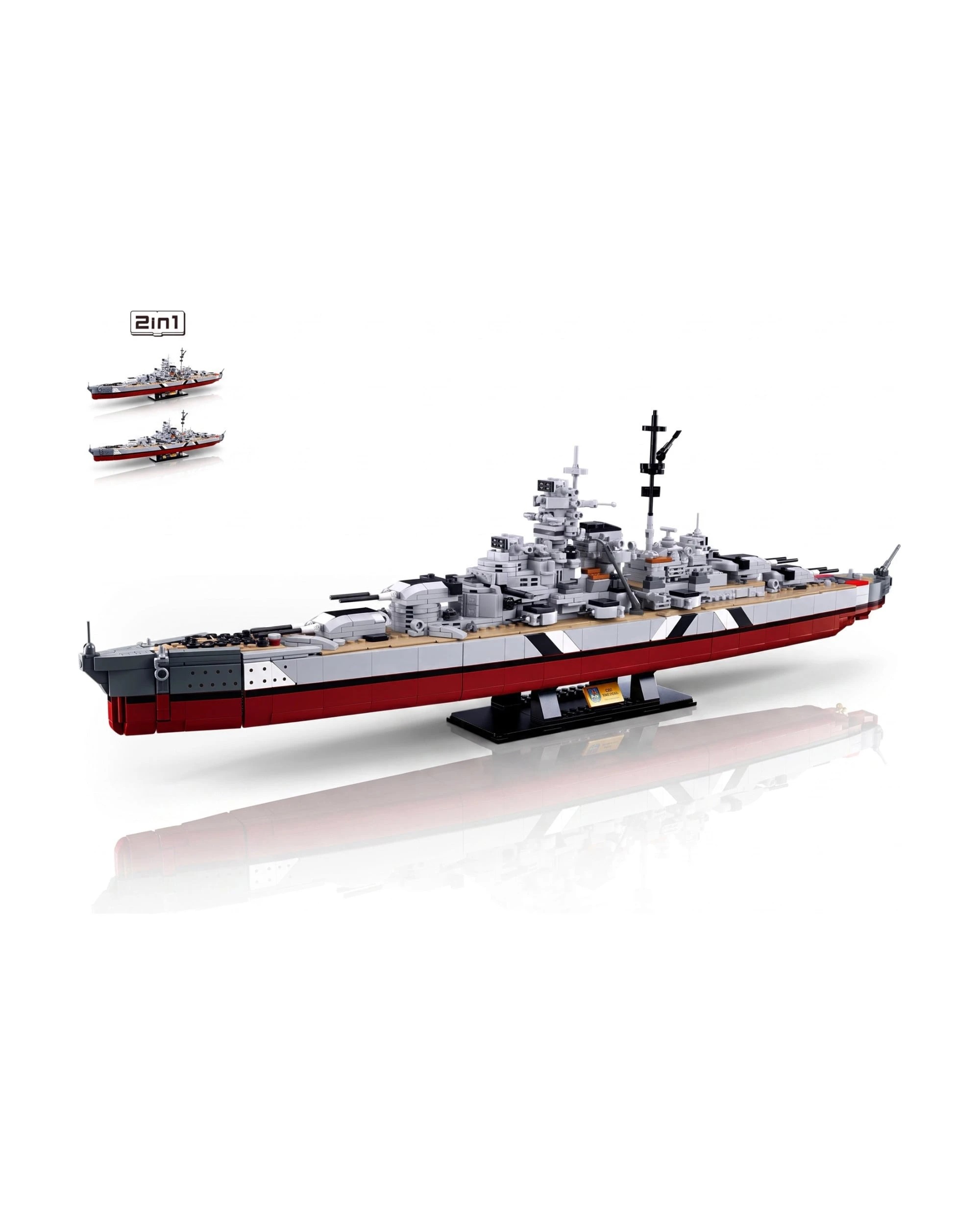 Sluban B1102 Model Kit WWII Bismarck Battleship Large Scale Warship ...