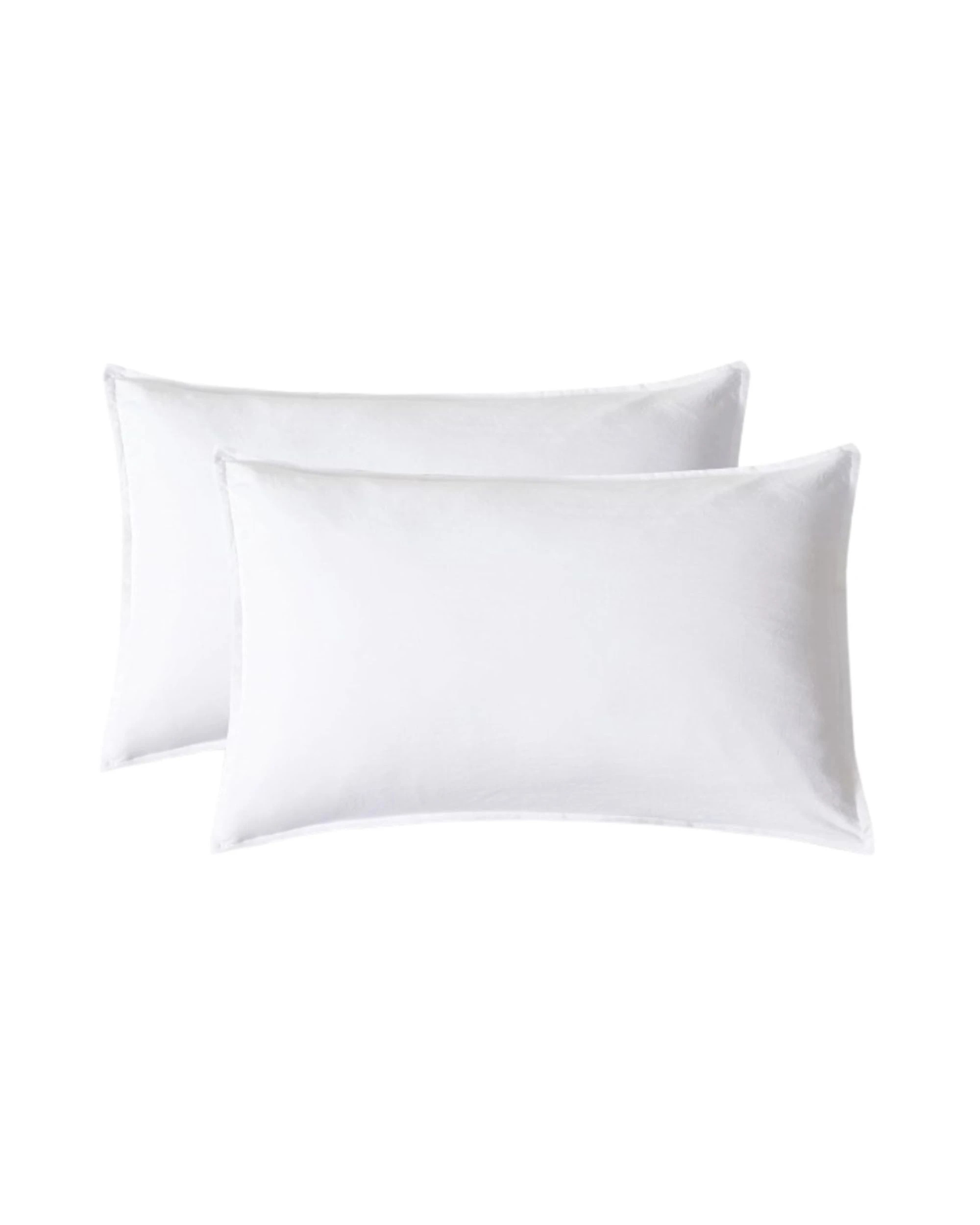 1 CleverPolly 2-Pack Vintage Washed Microfibre Standard Pillowcases - White, 1 of 6