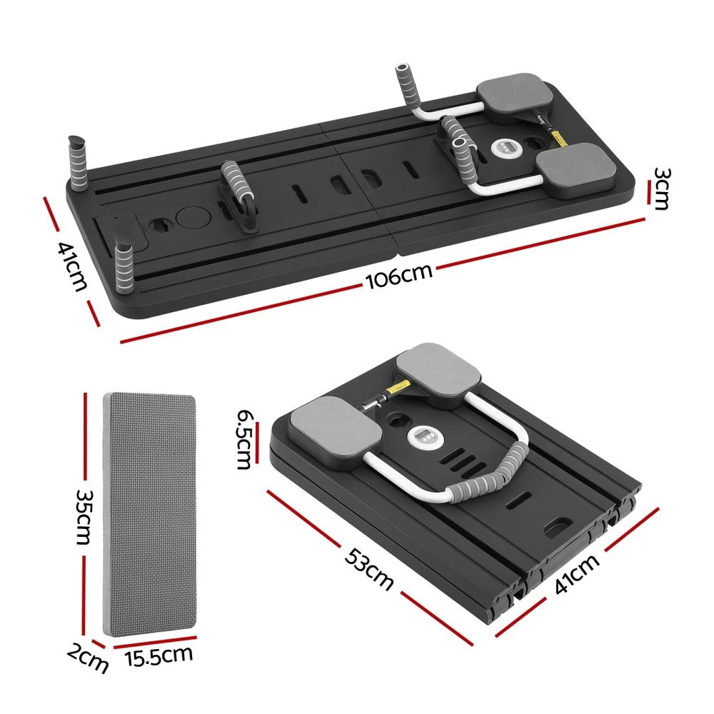 1 Everfit Pilates Reformer Abdominal Exercise Board Push Up Set Fitness - Black, 1 of 9