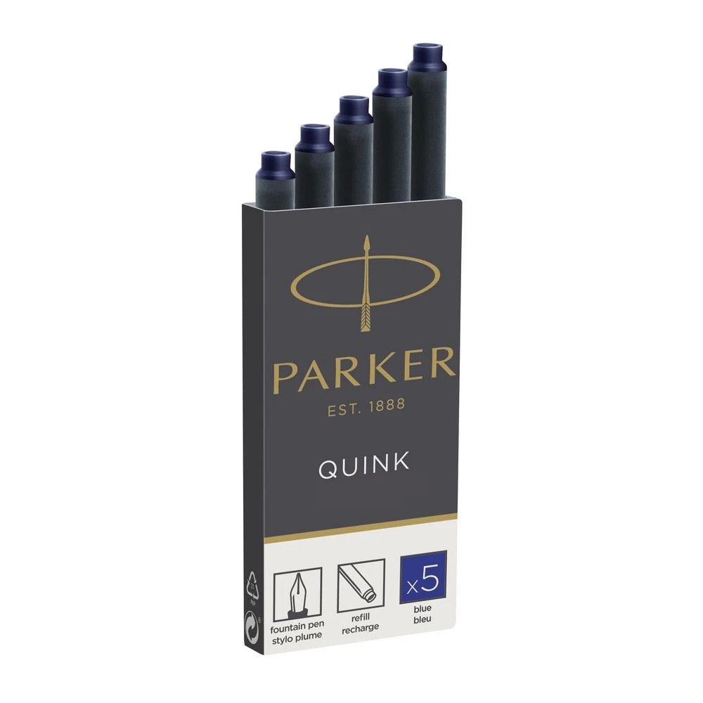 4 Parker Quink Ink Cartridges Blue 5 Pack, 4 of 4