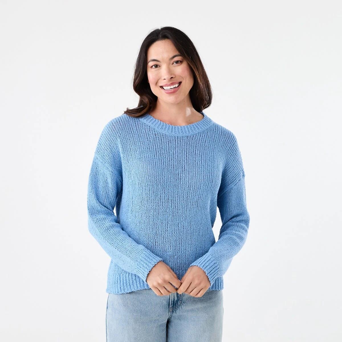 1 Cotton Slub Crew Jumper Cornflower, 1 of 5