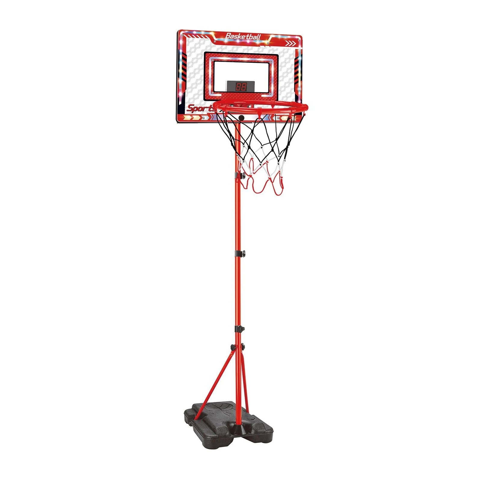 4 Ausway 1.2-1.89m Height Adjustable Kids Sport Basketball Hoop Stand with Electronic Scoreboard & LED Lights, 4 of 6