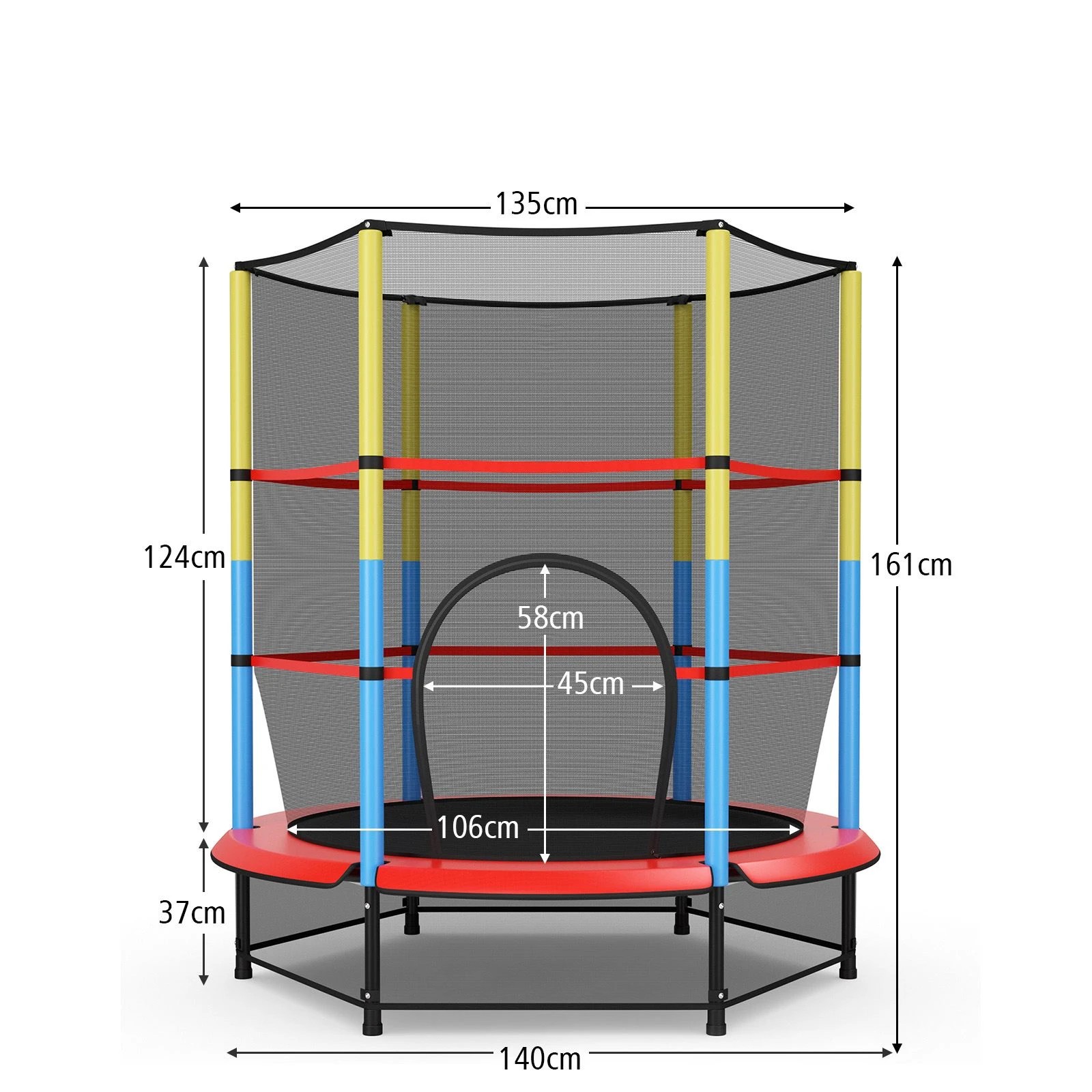 2 Costway Kids Mini Trampoline Round Trampoline w/Security Net Indoor Outdoor Jumping, 2 of 2