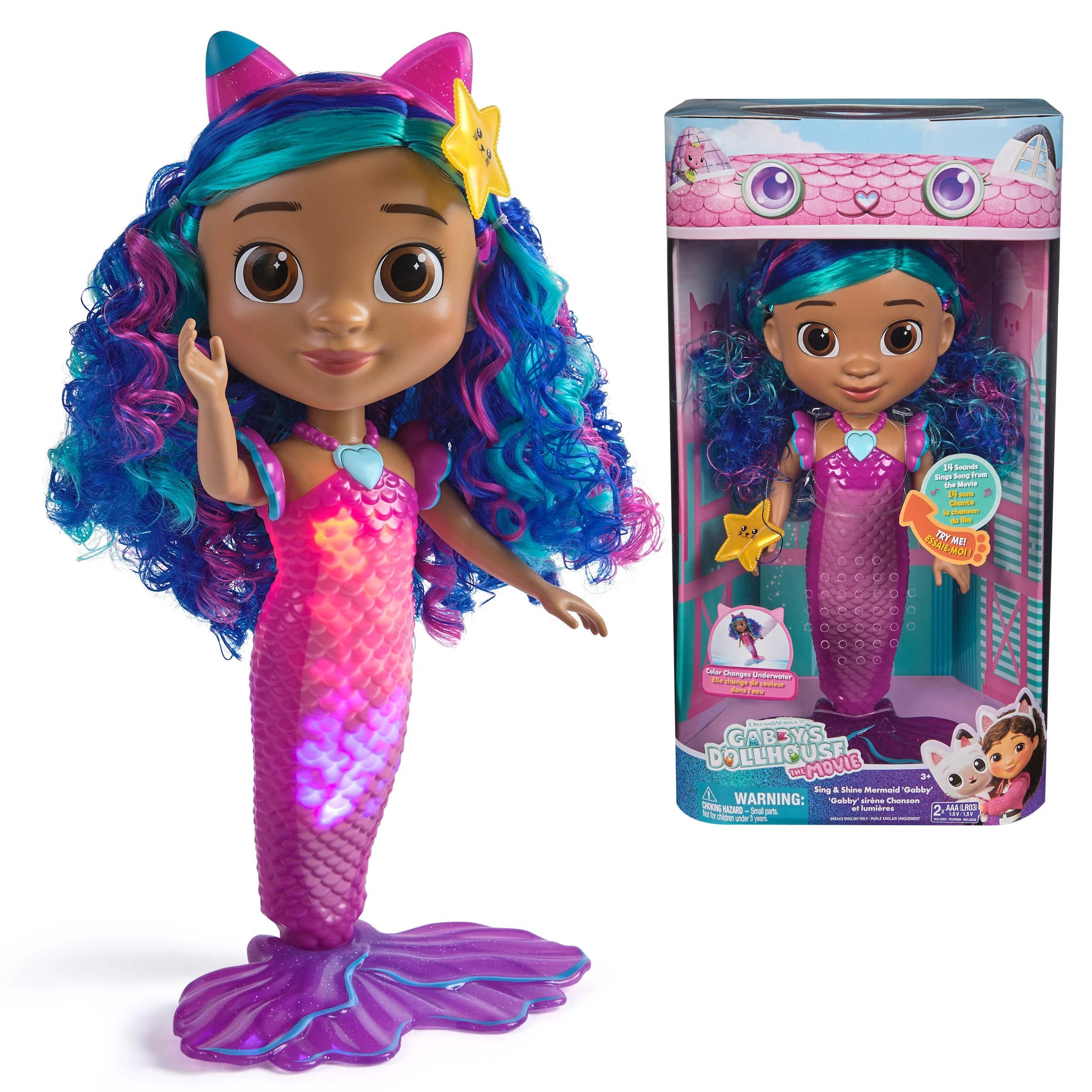 3 Gabby's Dollhouse: The Movie: Sing and Shine Mermaid Gabby, 3 of 10