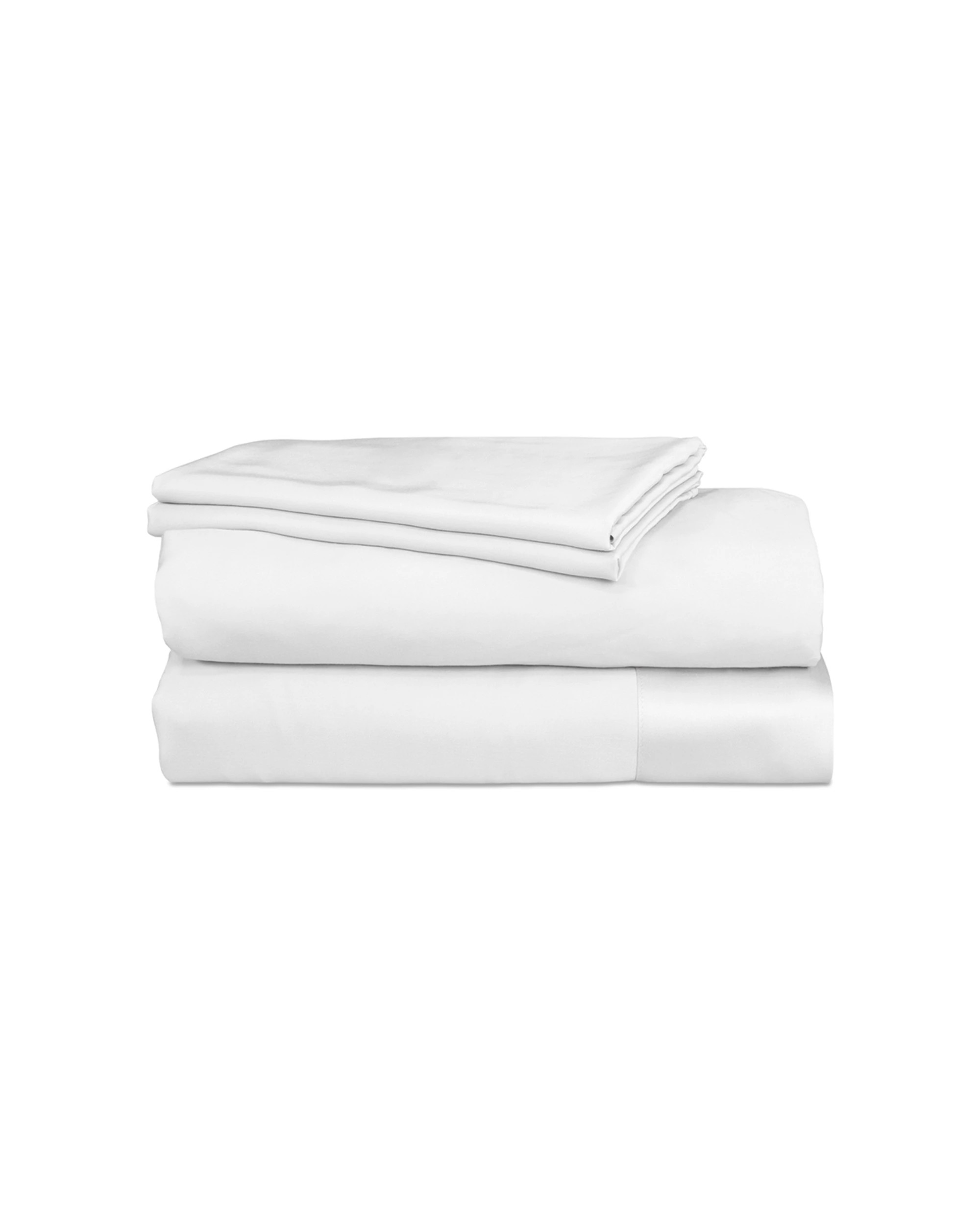 3 Algodon Rayon From Bamboo Fitted Sheet With 2 Pillowcases Set - Queen Bed - White, 3 of 4