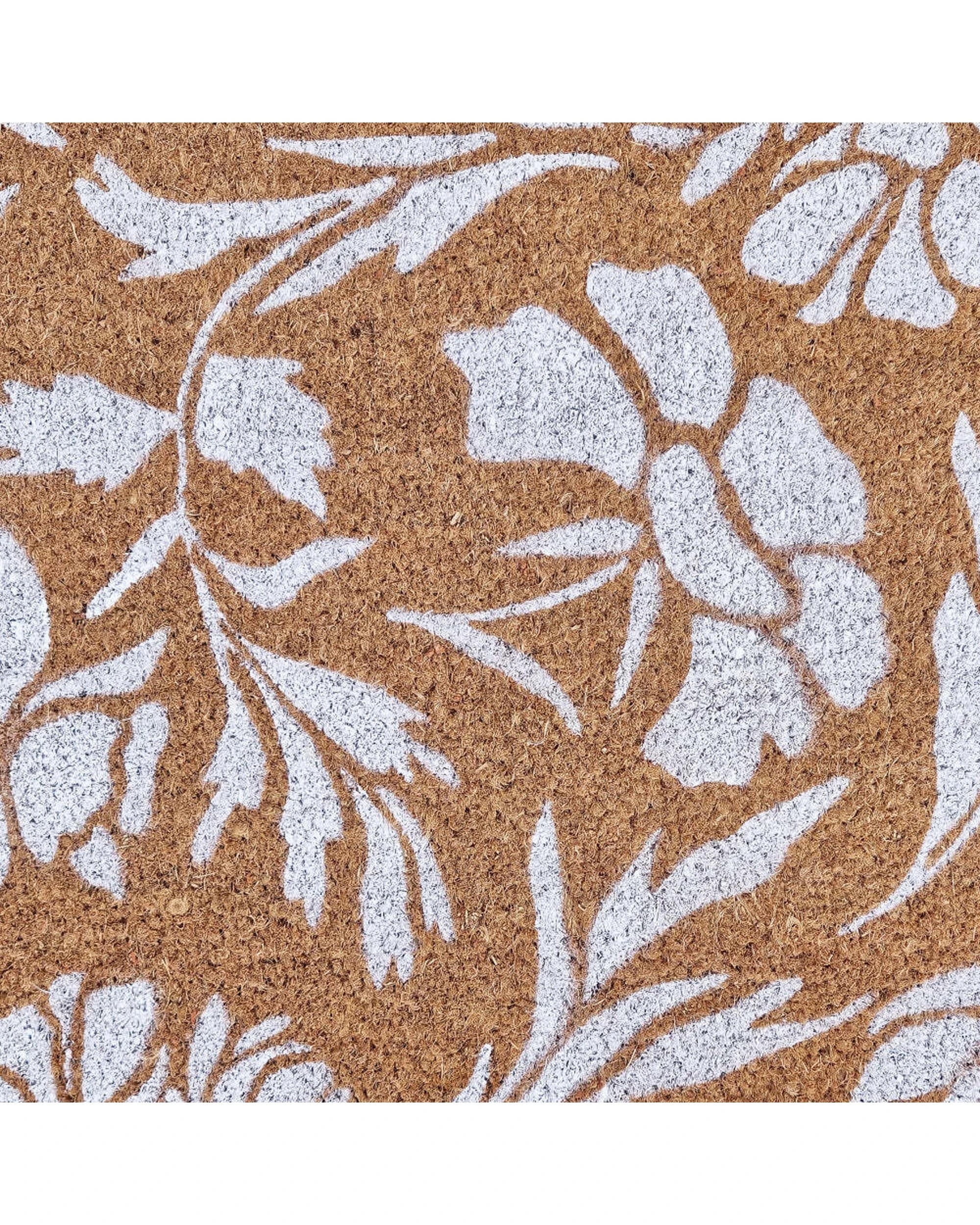 2 J.Elliot PVC Backed Coir Mat Jasmine Door Mat 45x75cm Durable Floral - Pattern, 2 of 3