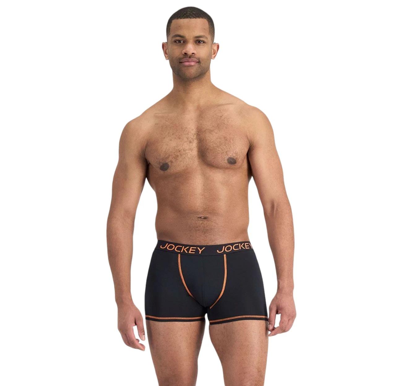 6 Jockey 4 Pack Mens Performance Active Micro Trunks Underwear BLACK, 6 of 6