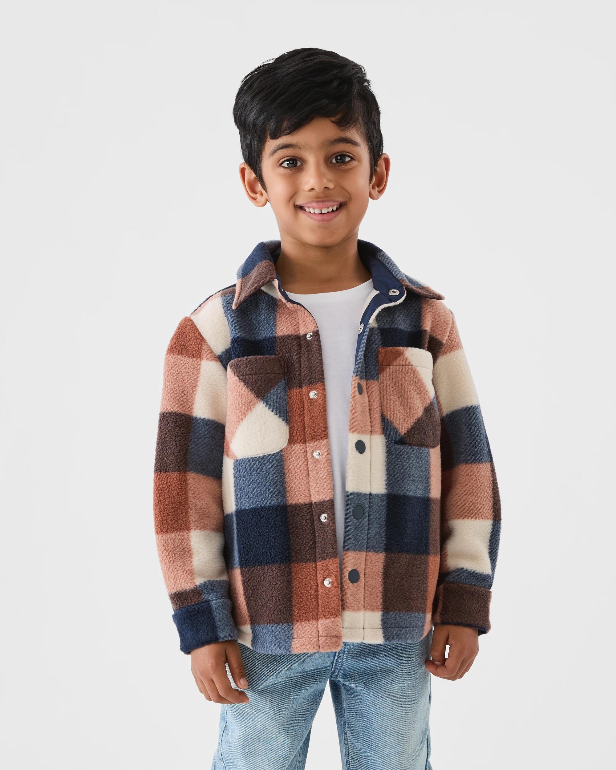 1 Cosy Shacket Blu Check, 1 of 7