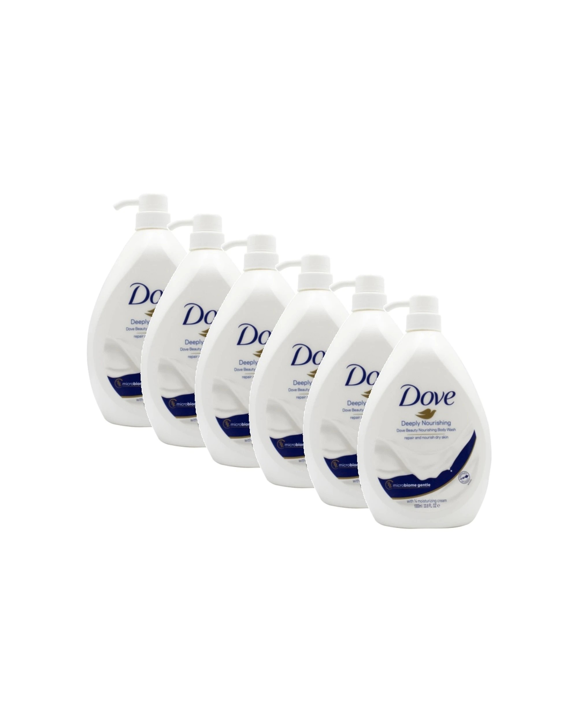 1 Dove 6pk Deeply Nourishing Moisturising Formula Body Wash 1000ml - White, 1 of 3