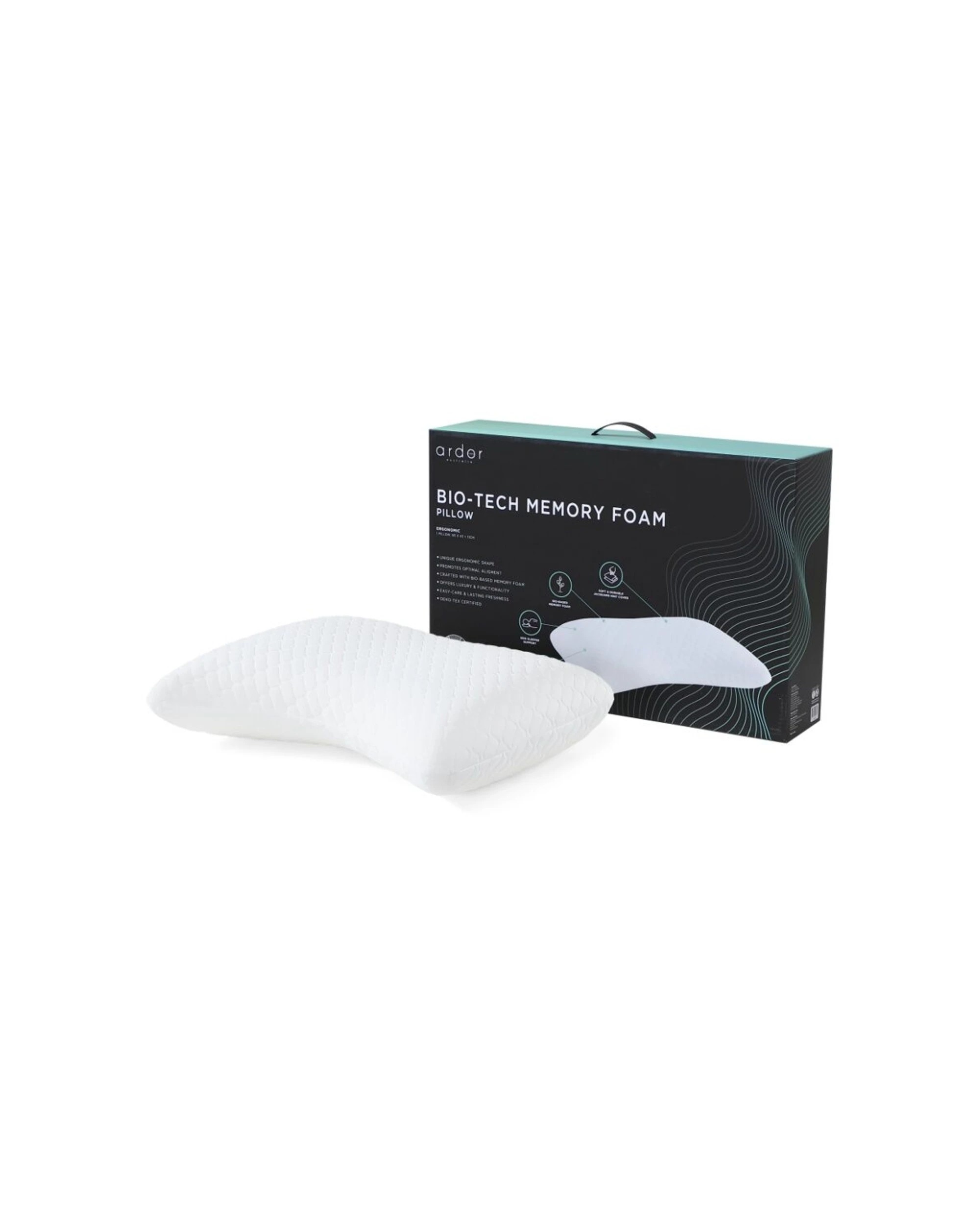 1 Ardor Ari Biobased Soft And Durable Memory Foam Pillow 250gsm - White, 1 of 3