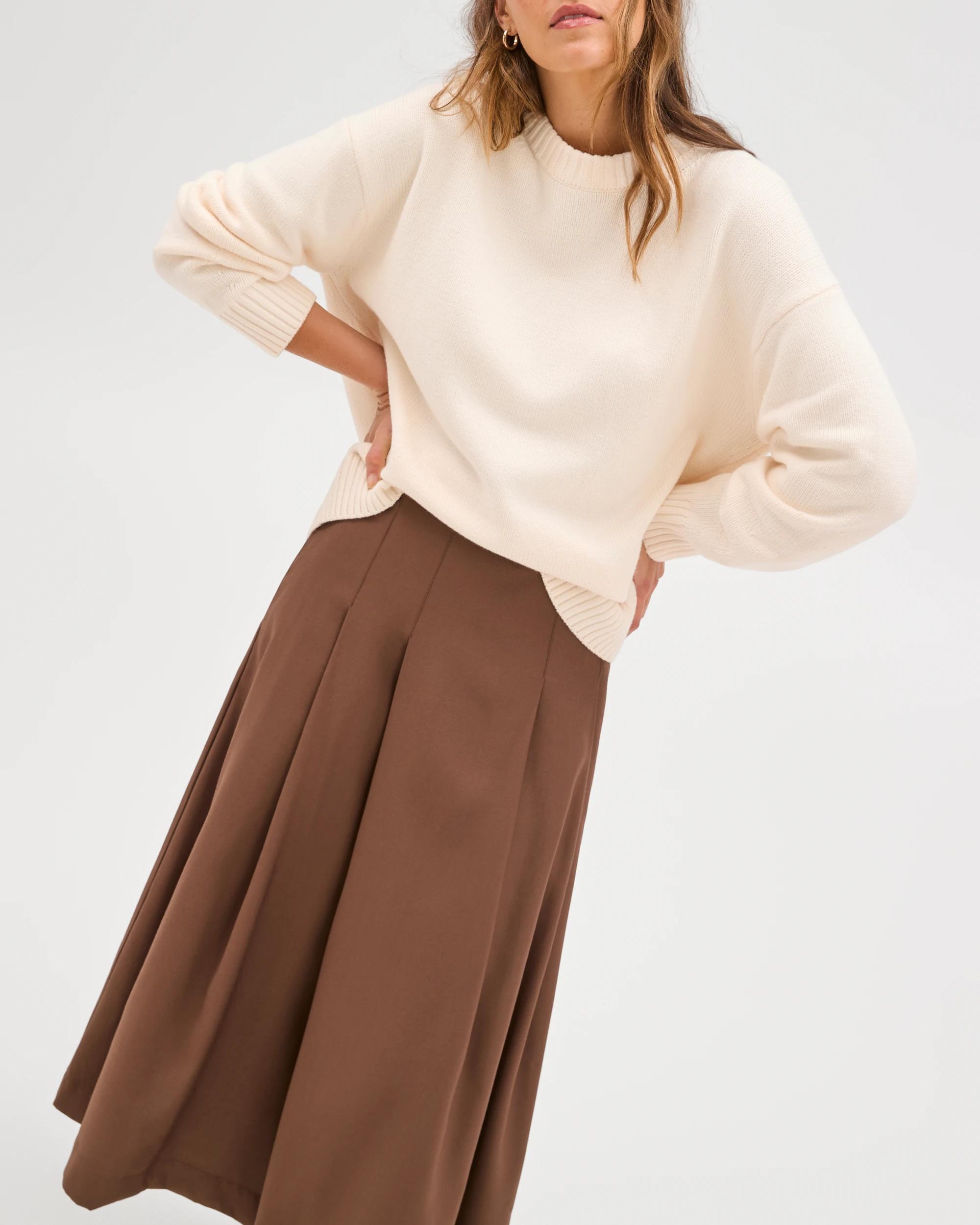 7 Target Woman Box Pleat Midi Skirt FALL LEAF, 7 of 9