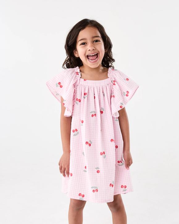 Woven Frill Sleeve Dress