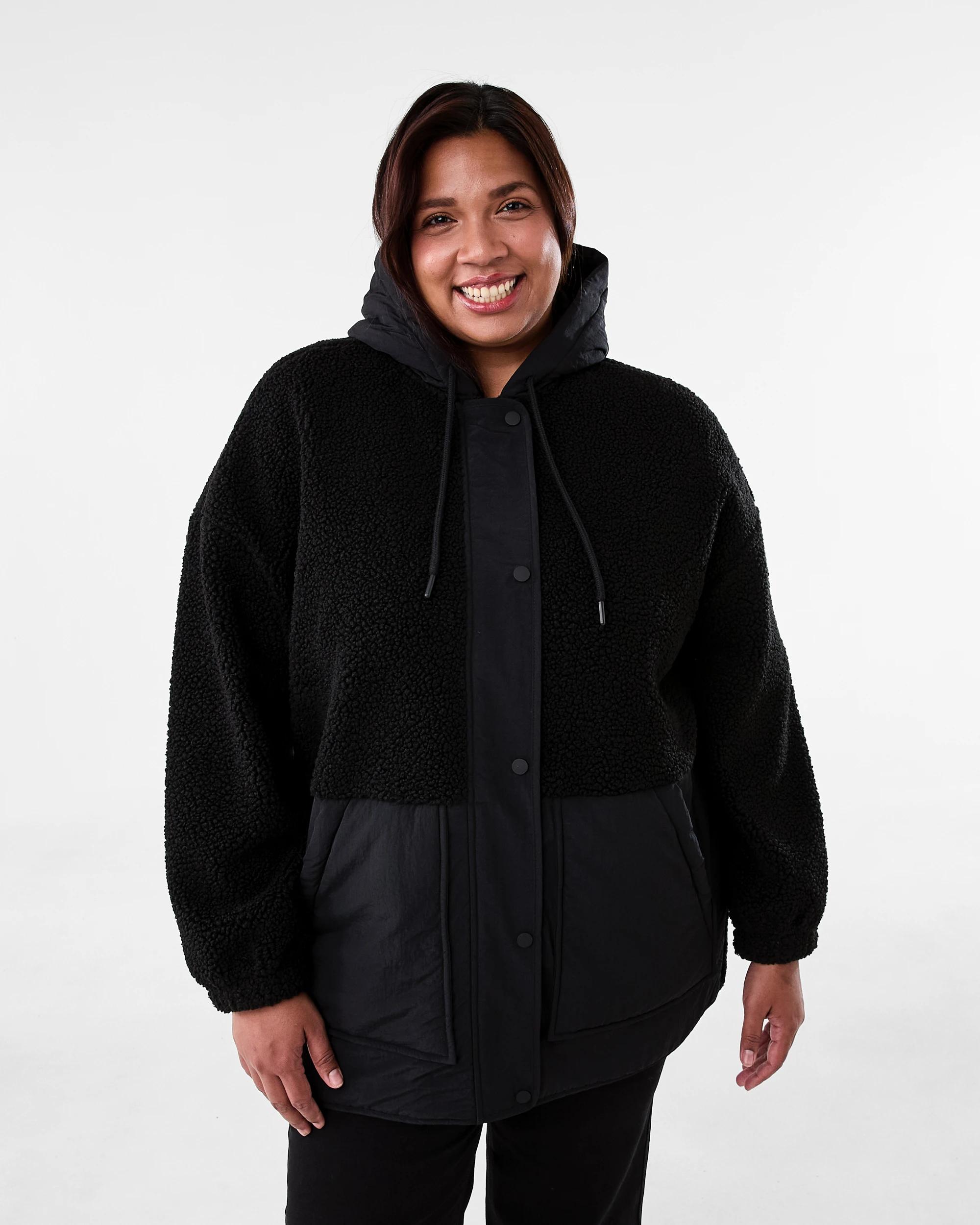2 Curve Sherpa Jacket Black, 2 of 7