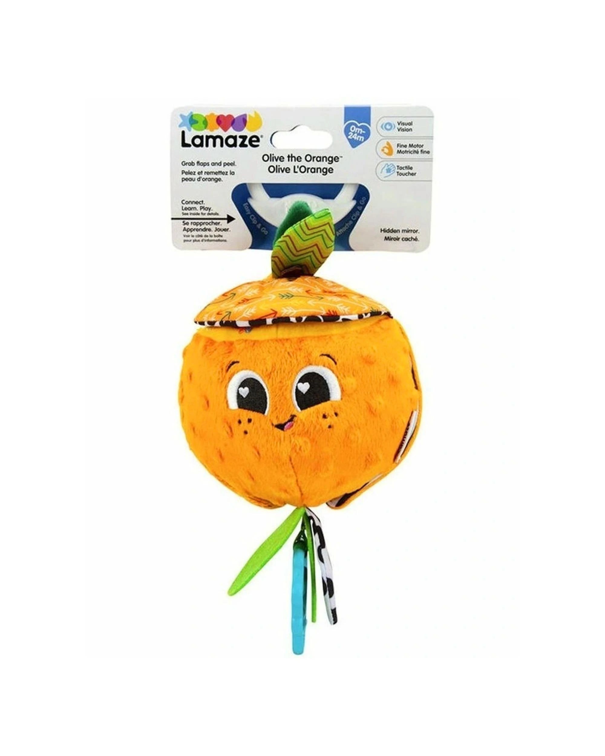1 Lamaze Clip and Go Olive the Orange Plush - Orange, 1 of 9