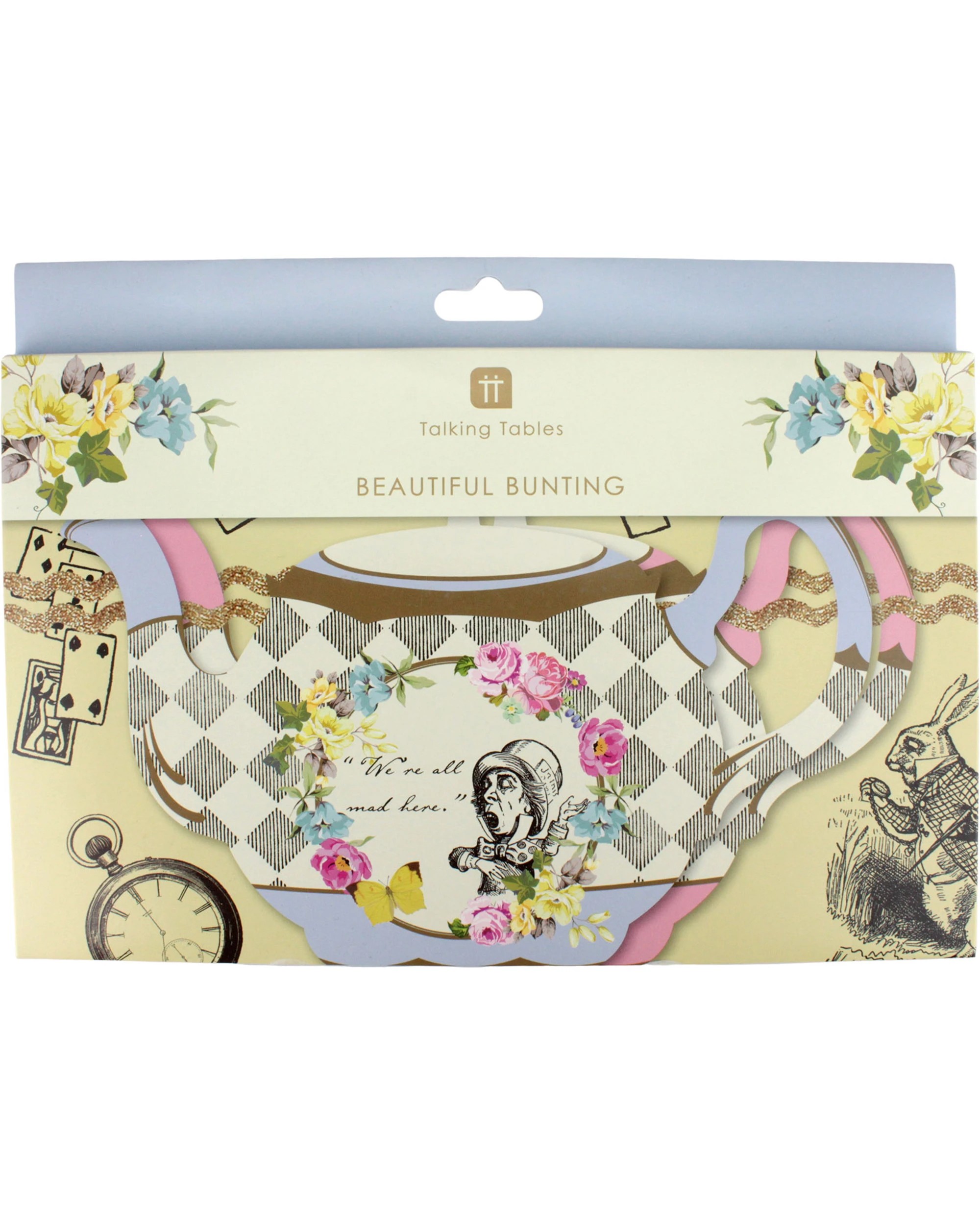 4 Talking Tables Talking Tables Alice In Wonderland Teapot Garland Banner 4m - Multi, 4 of 5